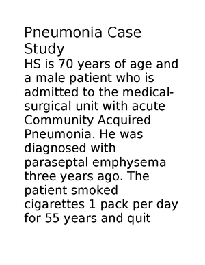 pneumonia copd case study