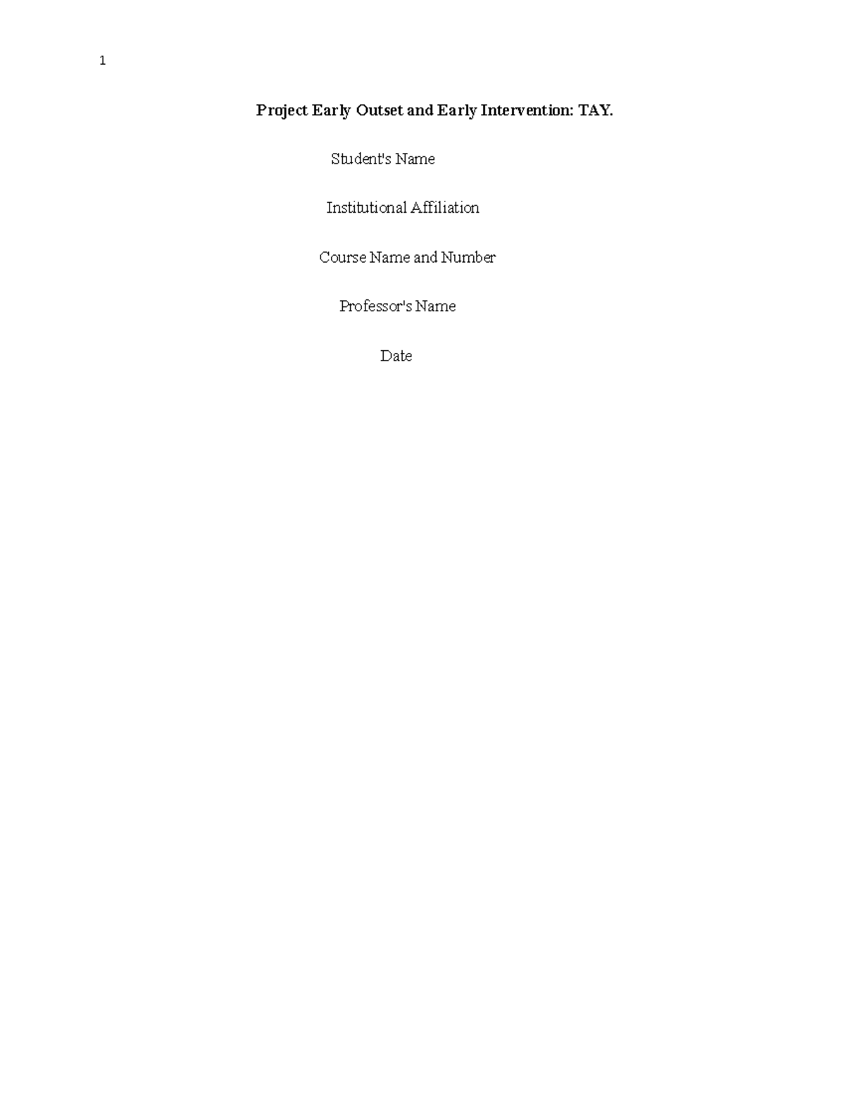 Prevention and early intervention final - Project Early Outset and ...