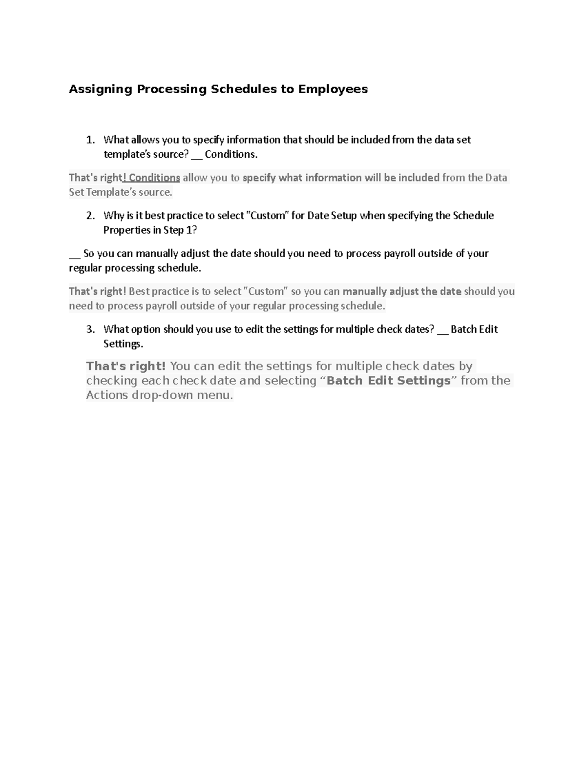 Assigning Processing Schedules to Employees Lesson 3 of 7 - Assigning ...