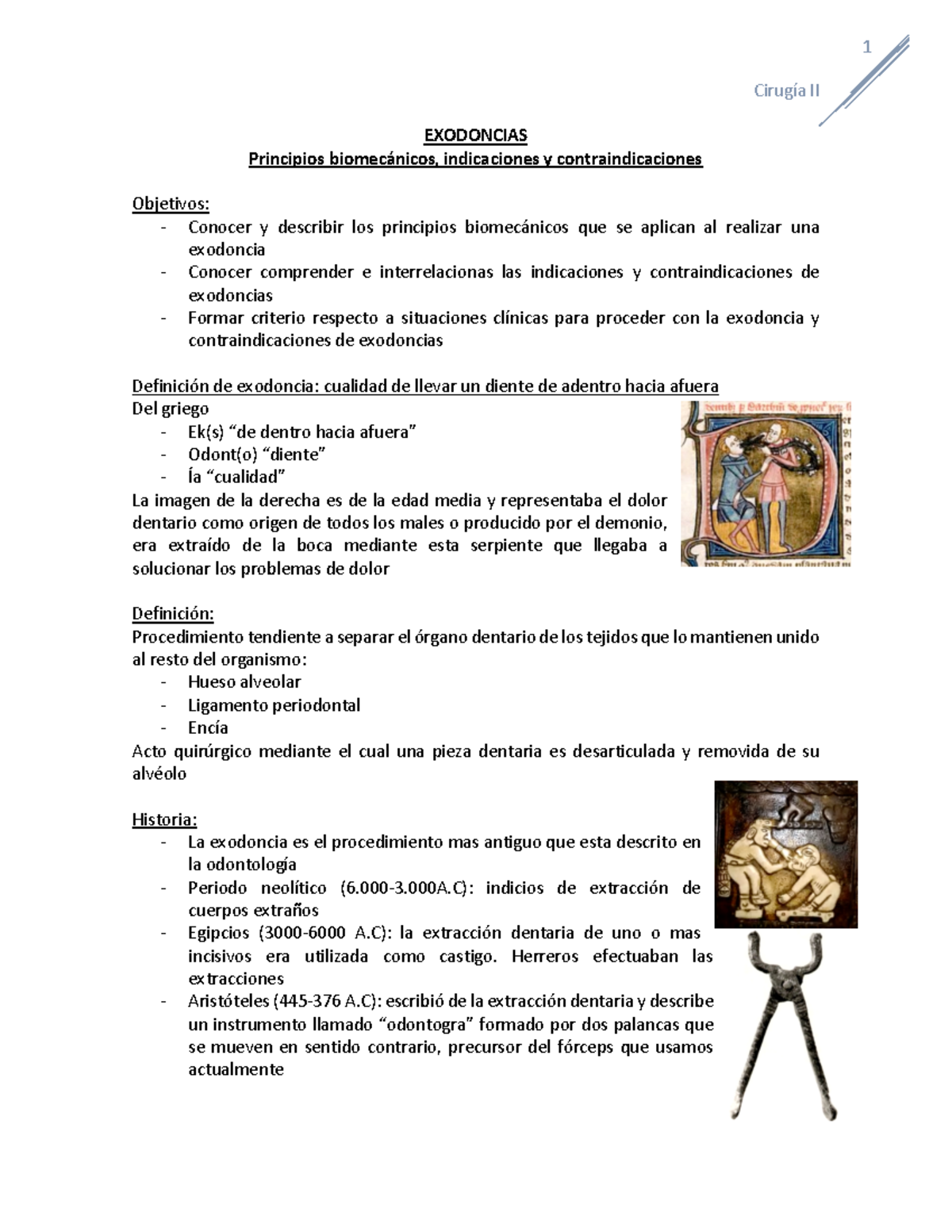 Exodoncias Apunte Cirug a II EXODONCIAS Principios Biomec nicos