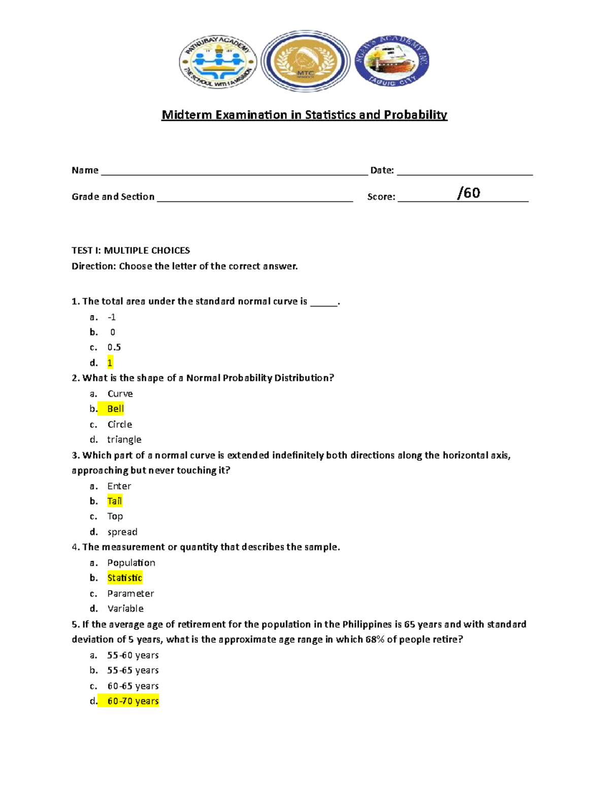 Statistics And Probability Grade 4