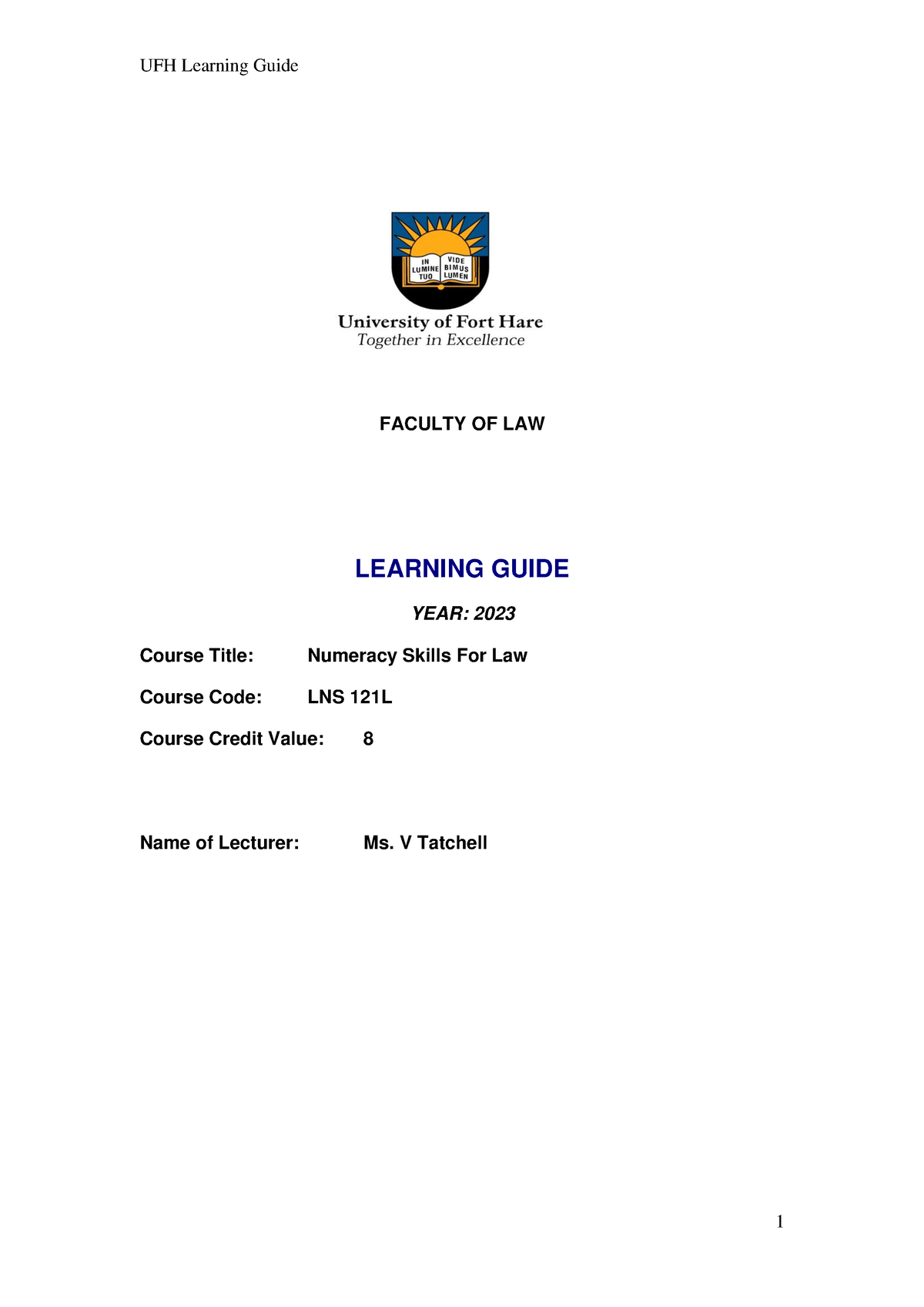 Numeracy Skills Learning Guide 2023 - FACULTY OF LAW LEARNING GUIDE ...