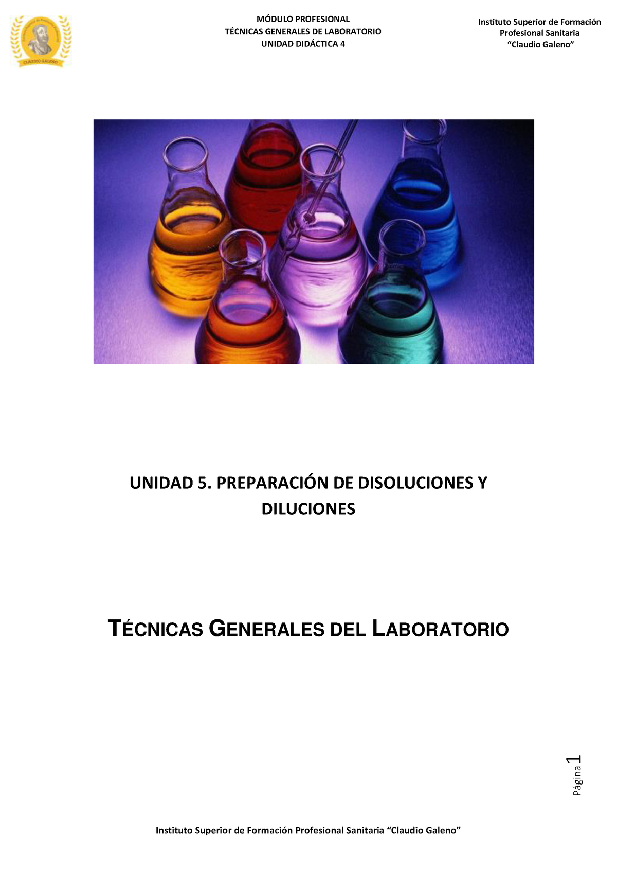 Unidad 5 Preparación DE Disoluciones Y Diluciones - M”DULO PROFESIONAL ...