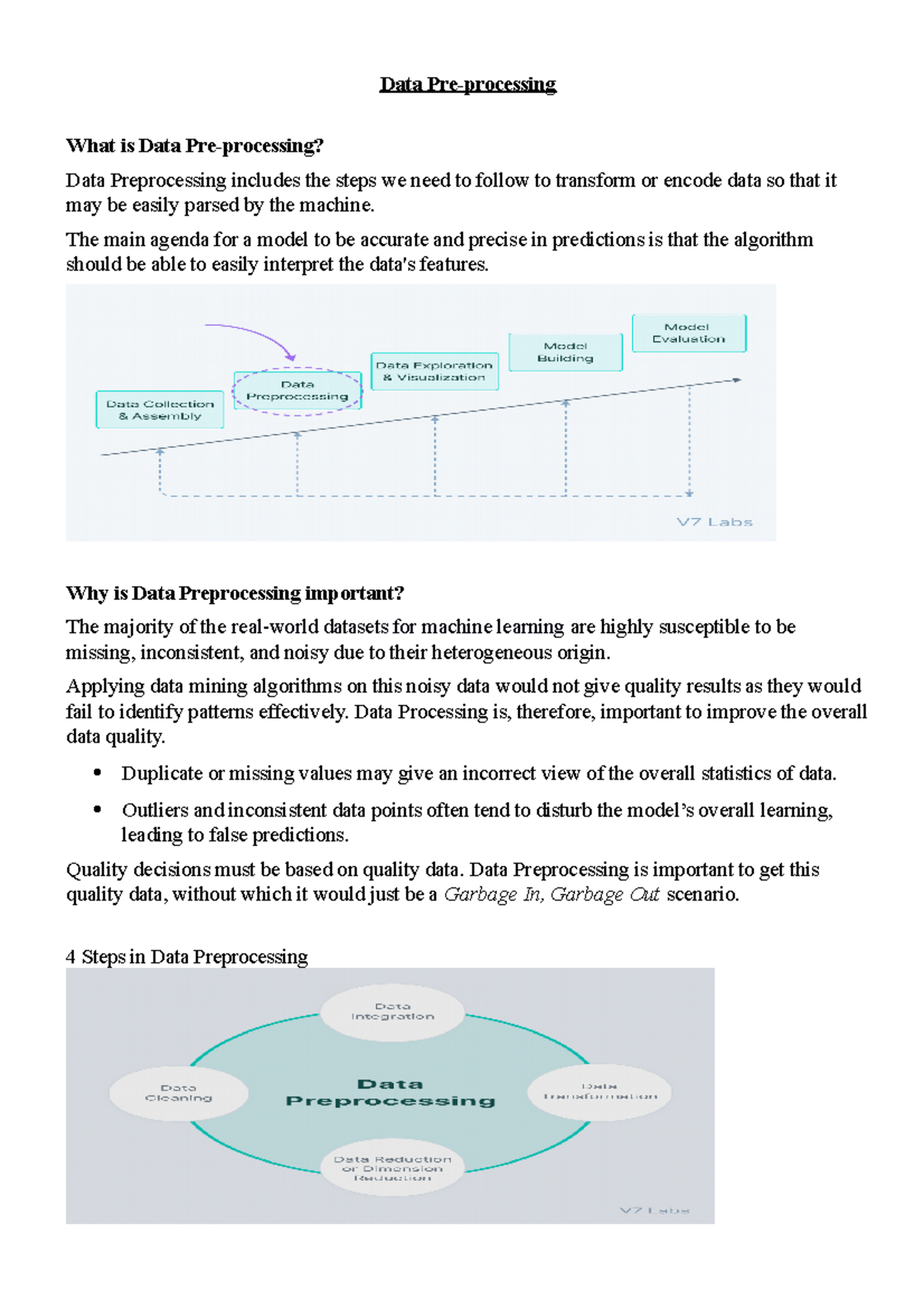 Data Preprocessing - notes for study - Data Pre-processing What is Data ...
