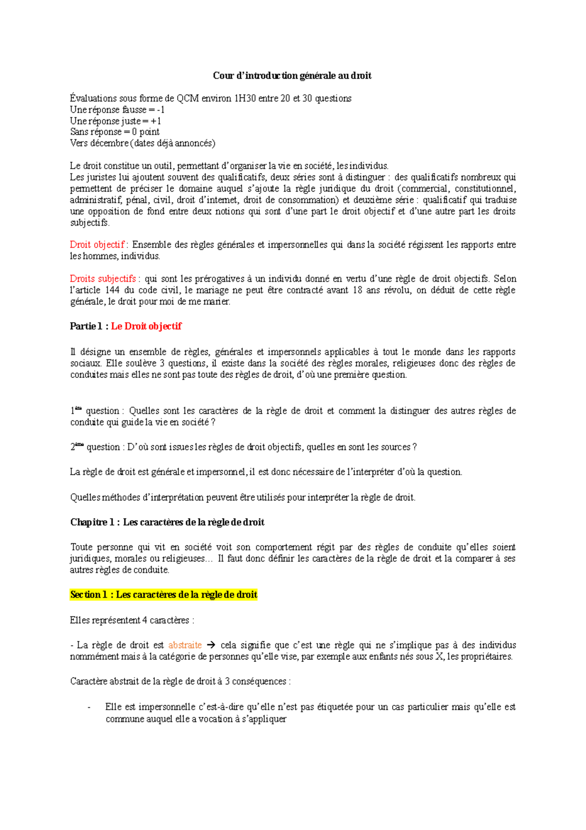 Cour d'introduction générale au droit - Cour d’introduction générale au ...