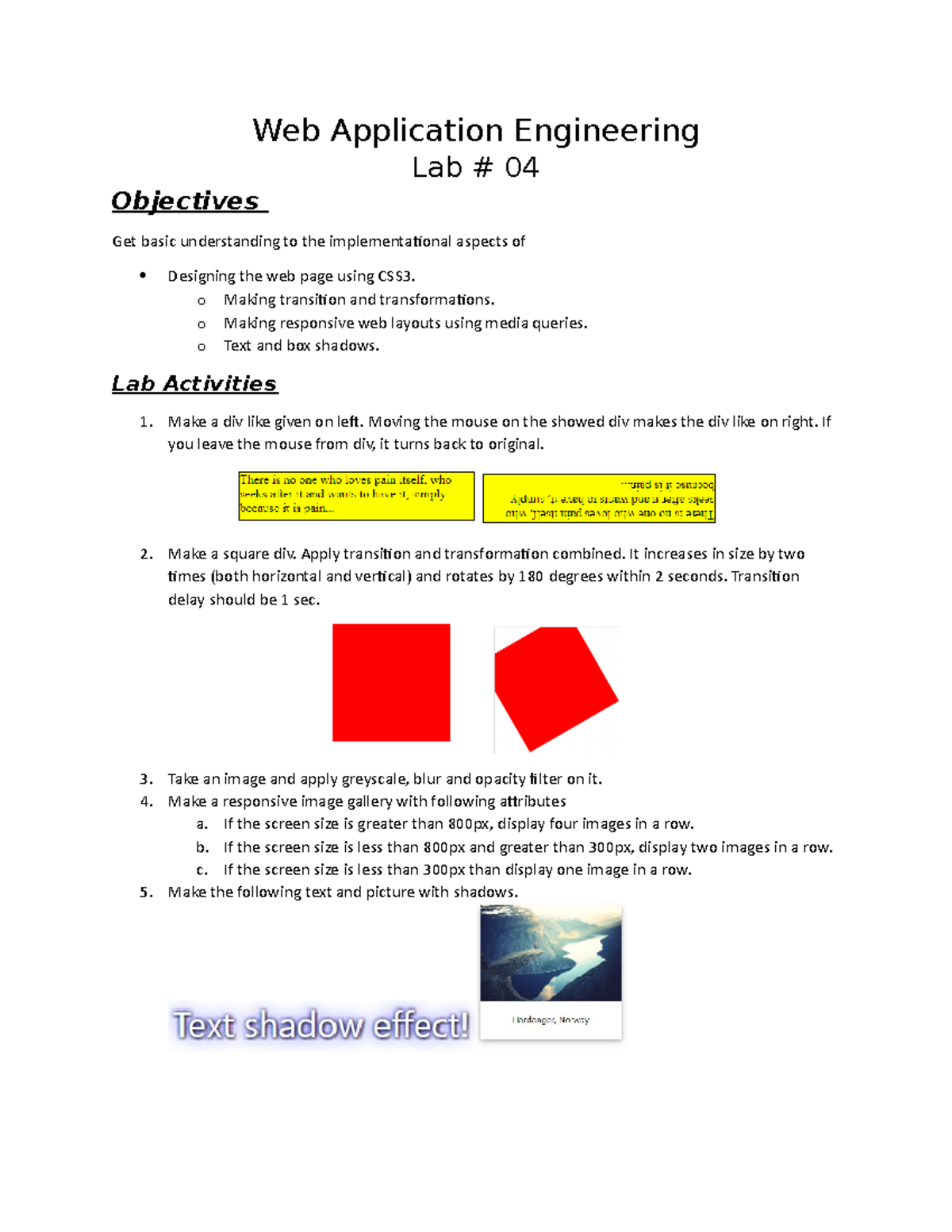 Lab 04 lab manual  Application Engineering Lab 04 Objectives