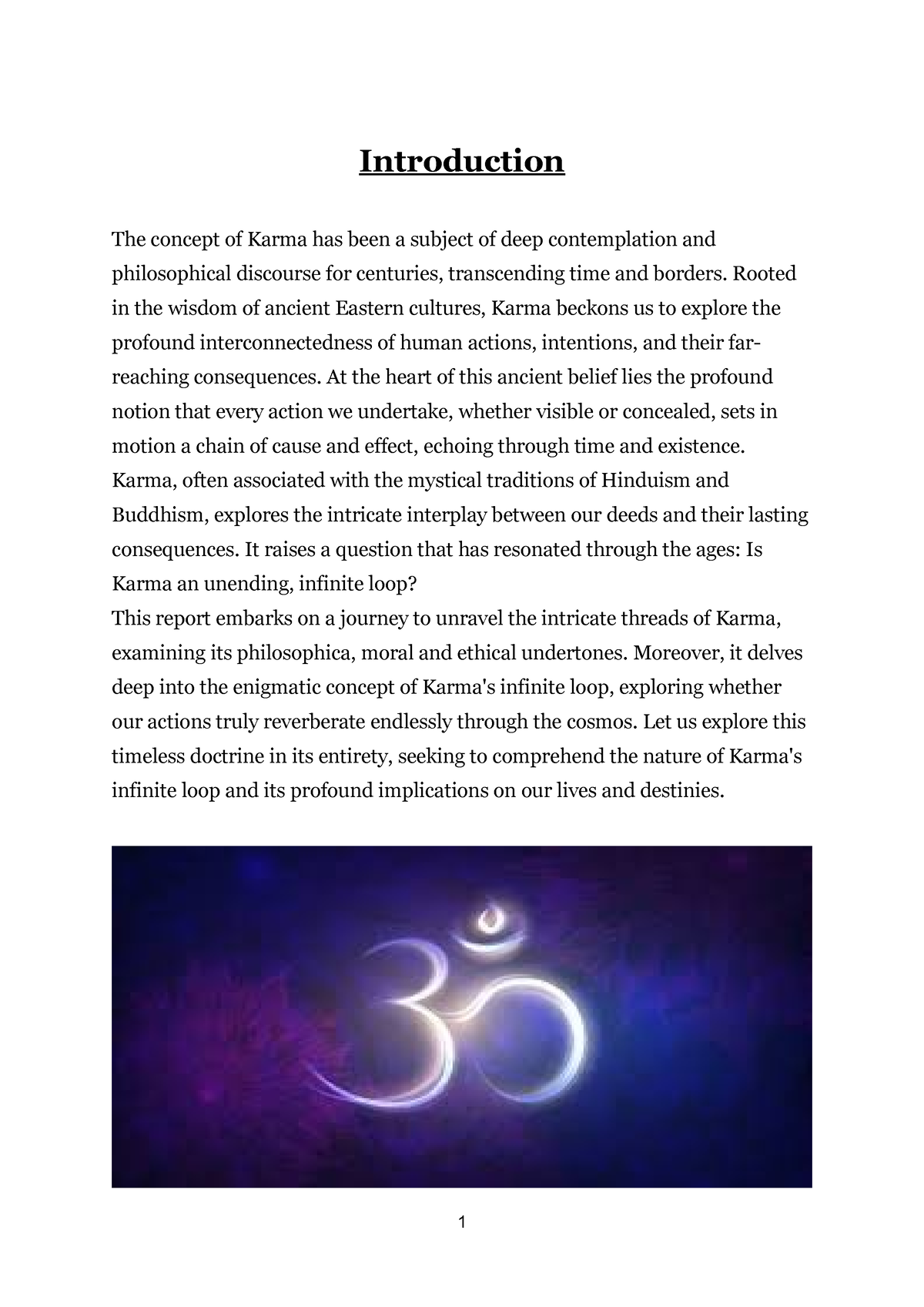 essay on karma the infinite loop