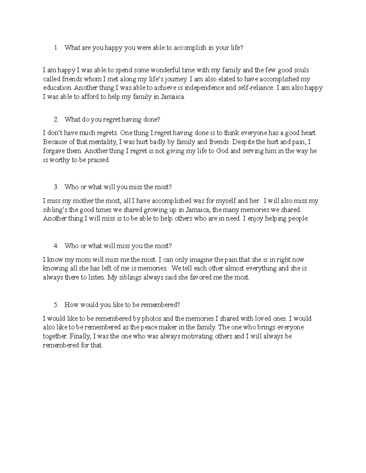 Reflection Paper - Homework - What are you happy you were able to ...