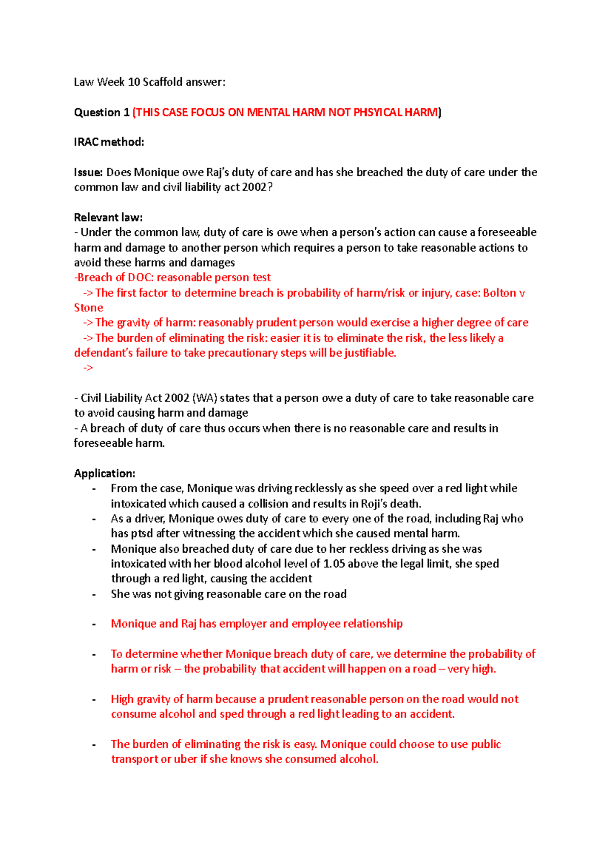 Law Week 10 Scaffold answer Law Week 10 Scaffold answer Question 1