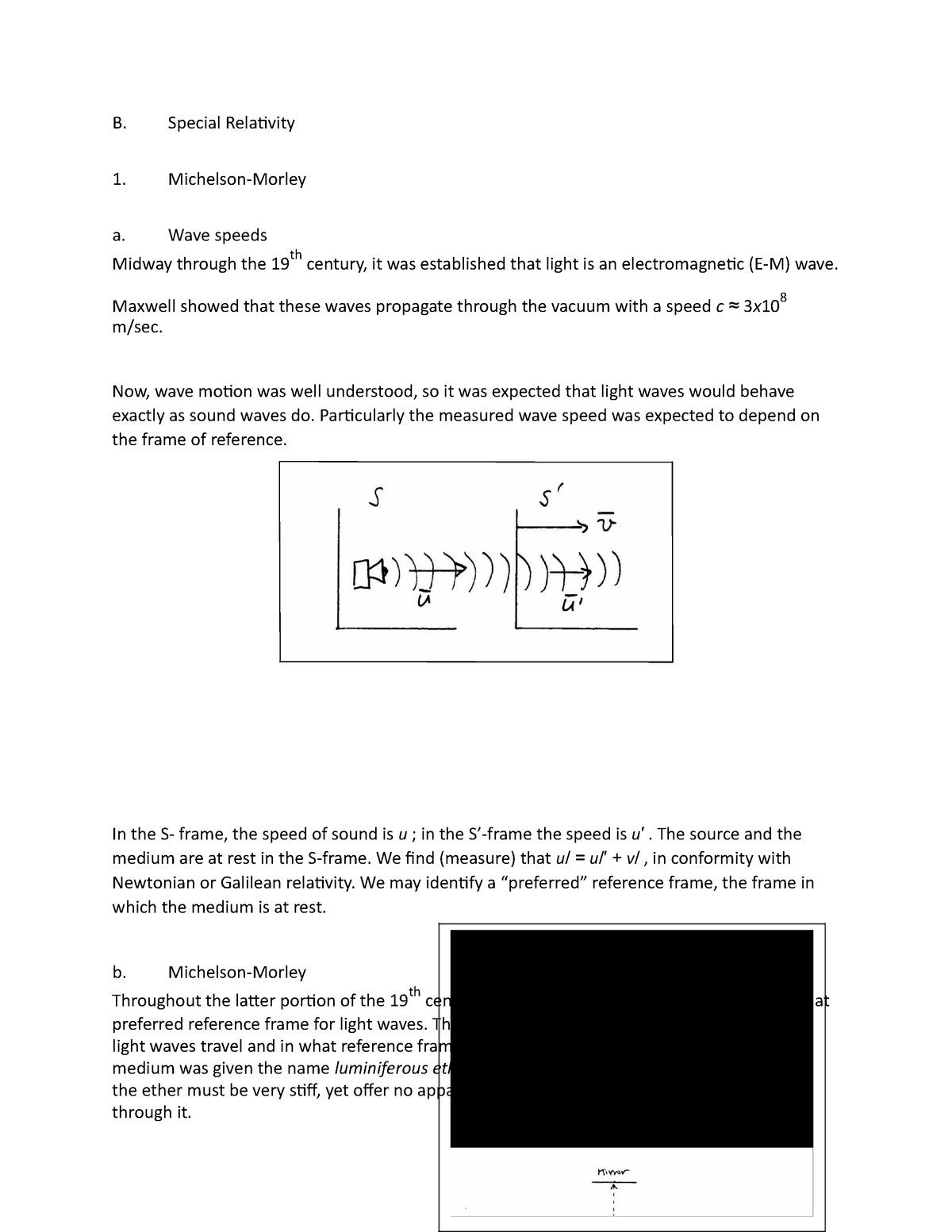 Modern PHY-2 - Special Relativity - B. Special Relativity Michelson ...