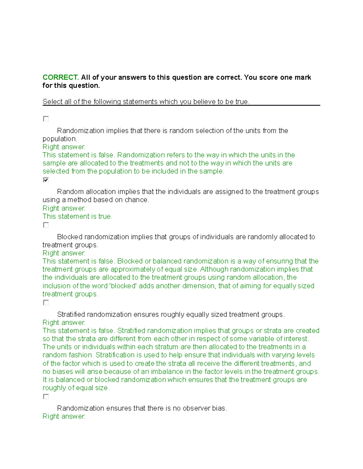 experimental design mcqs with answers