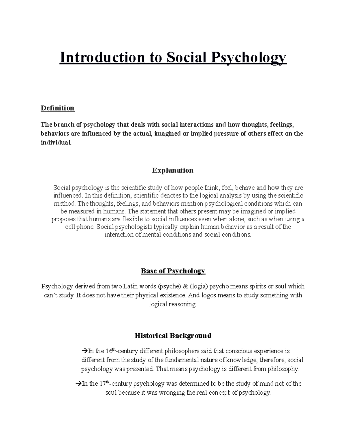 Introduction To Social Psychology Psy 101 Studocu Introduction To Social Psychology Psy 101 Studocu