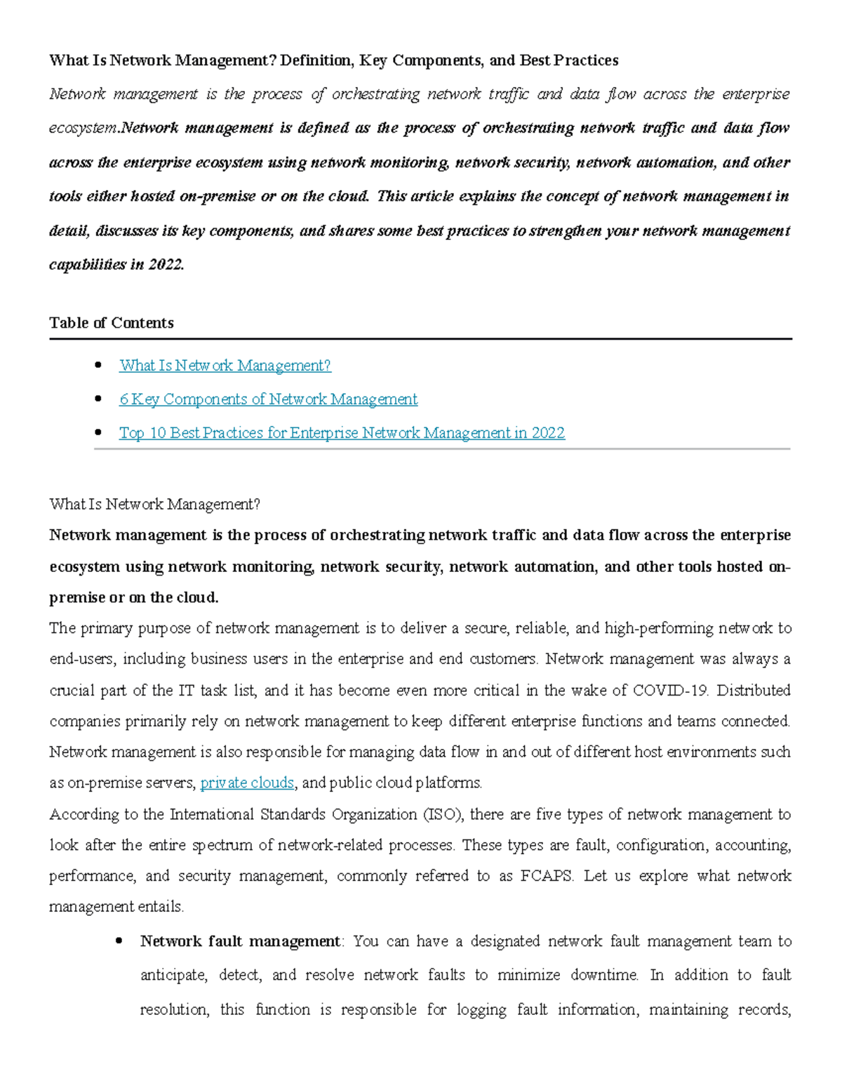 NetworkManagement1 What Is Network Management? Definition, Key