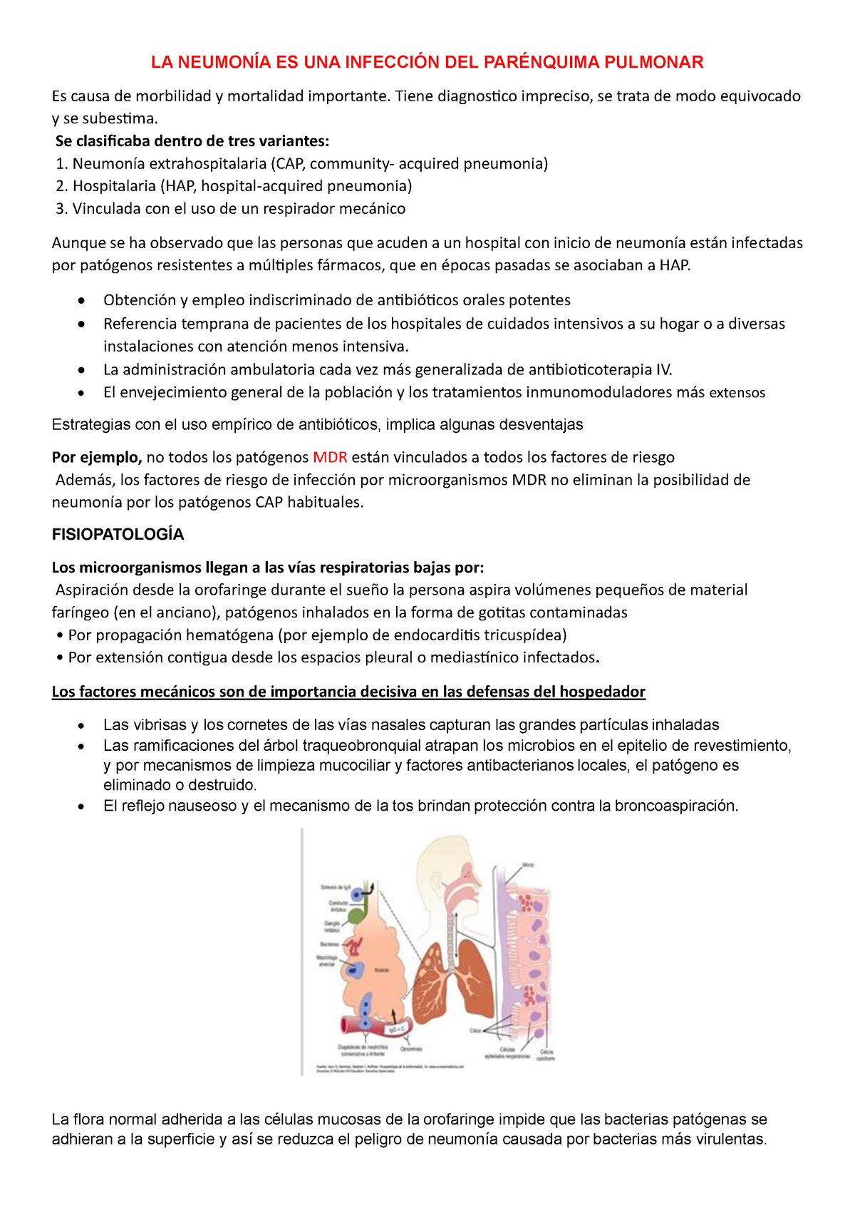 Resumen neumonia LA NEUMONÍA ES UNA INFECCIÓN DEL PARÉNQUIMA PULMONAR Es causa de morbilidad y