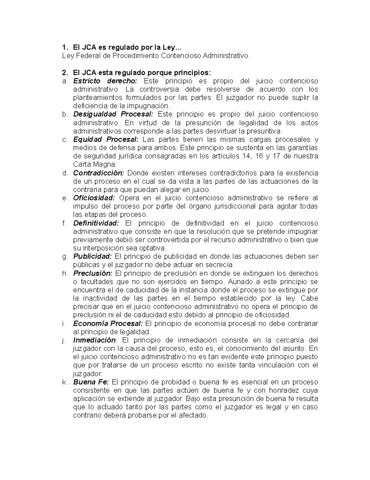 Juicio Contencioso Administrativo - 1. El JCA es regulado por la Ley ...