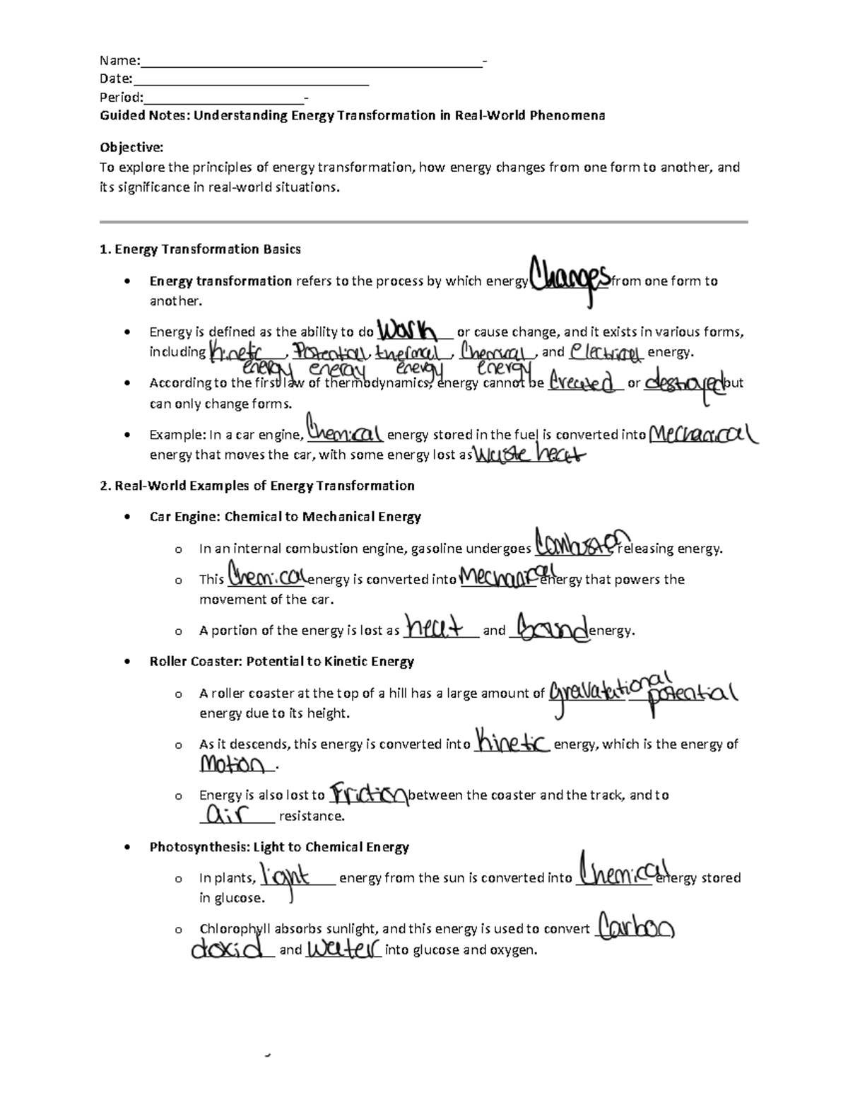 Annotatedenergy20transformation Name Date Period_______ Guided