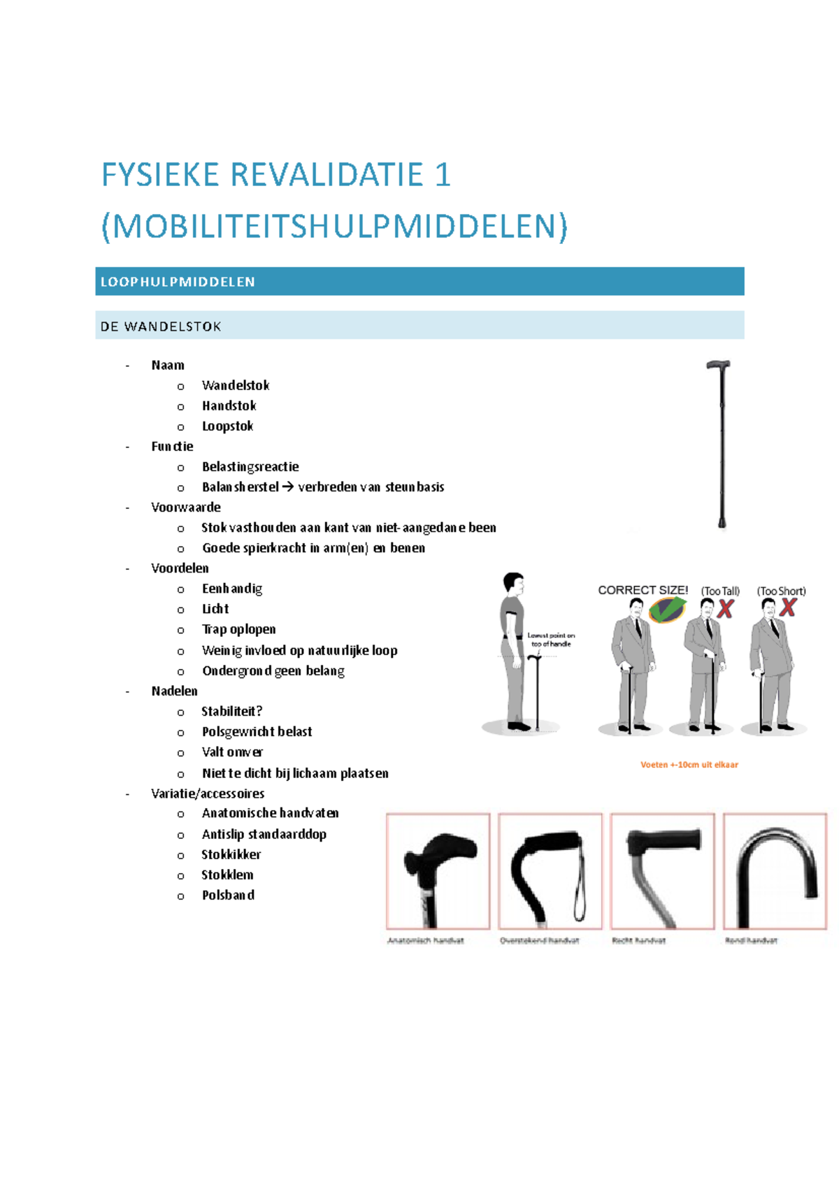 Mobiliteitshulpmiddelen - FYSIEKE REVALIDATIE 1 ...