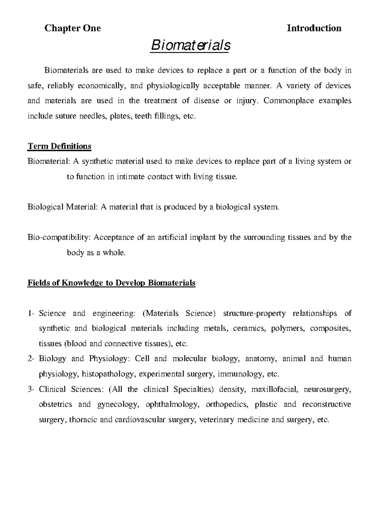 8-Biochmical 1 Biomaterials Biomedical Engineering Subject - Chapter ...