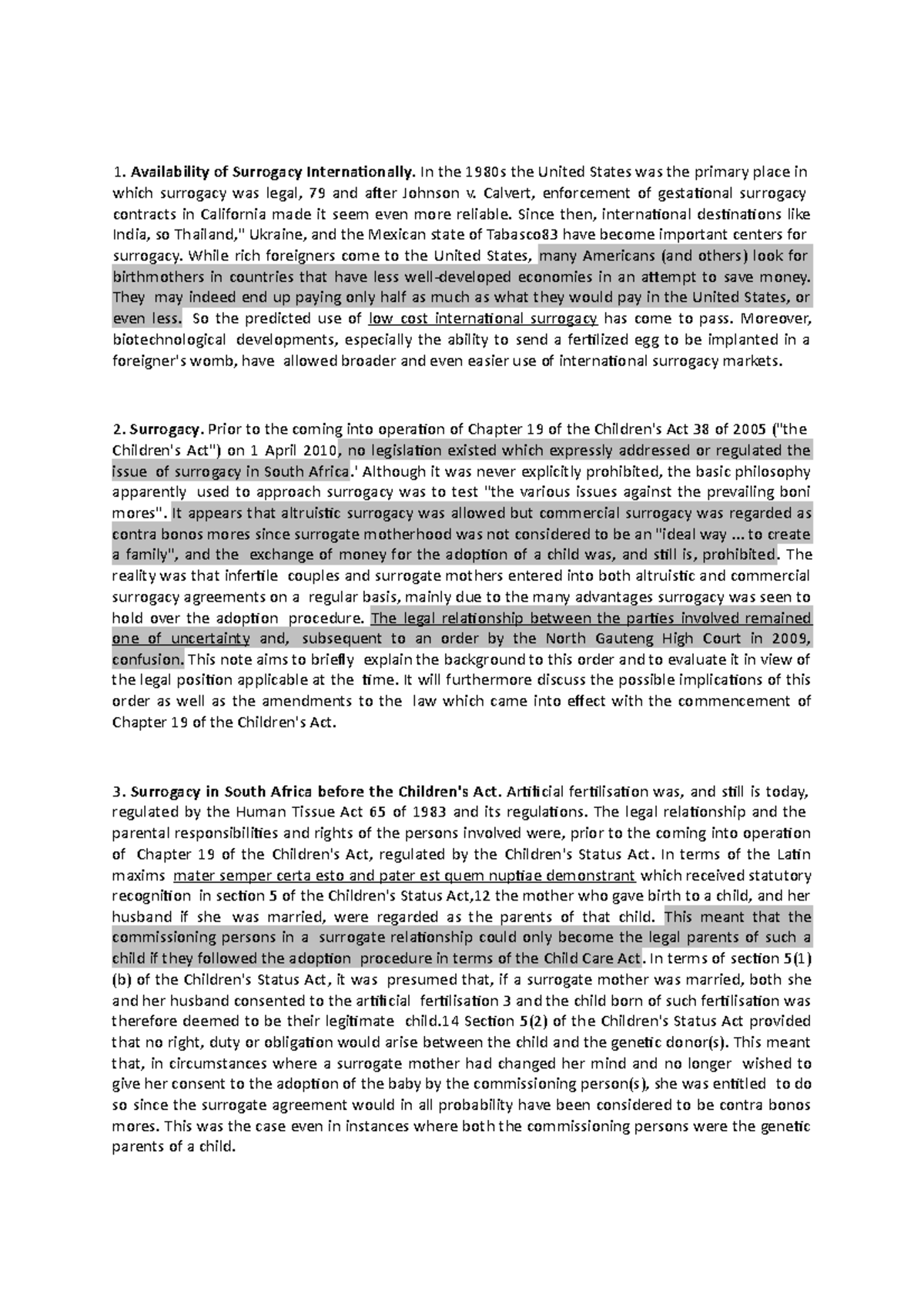 Assgment 2, surrogacy - assgnment - Availability of Surrogacy ...