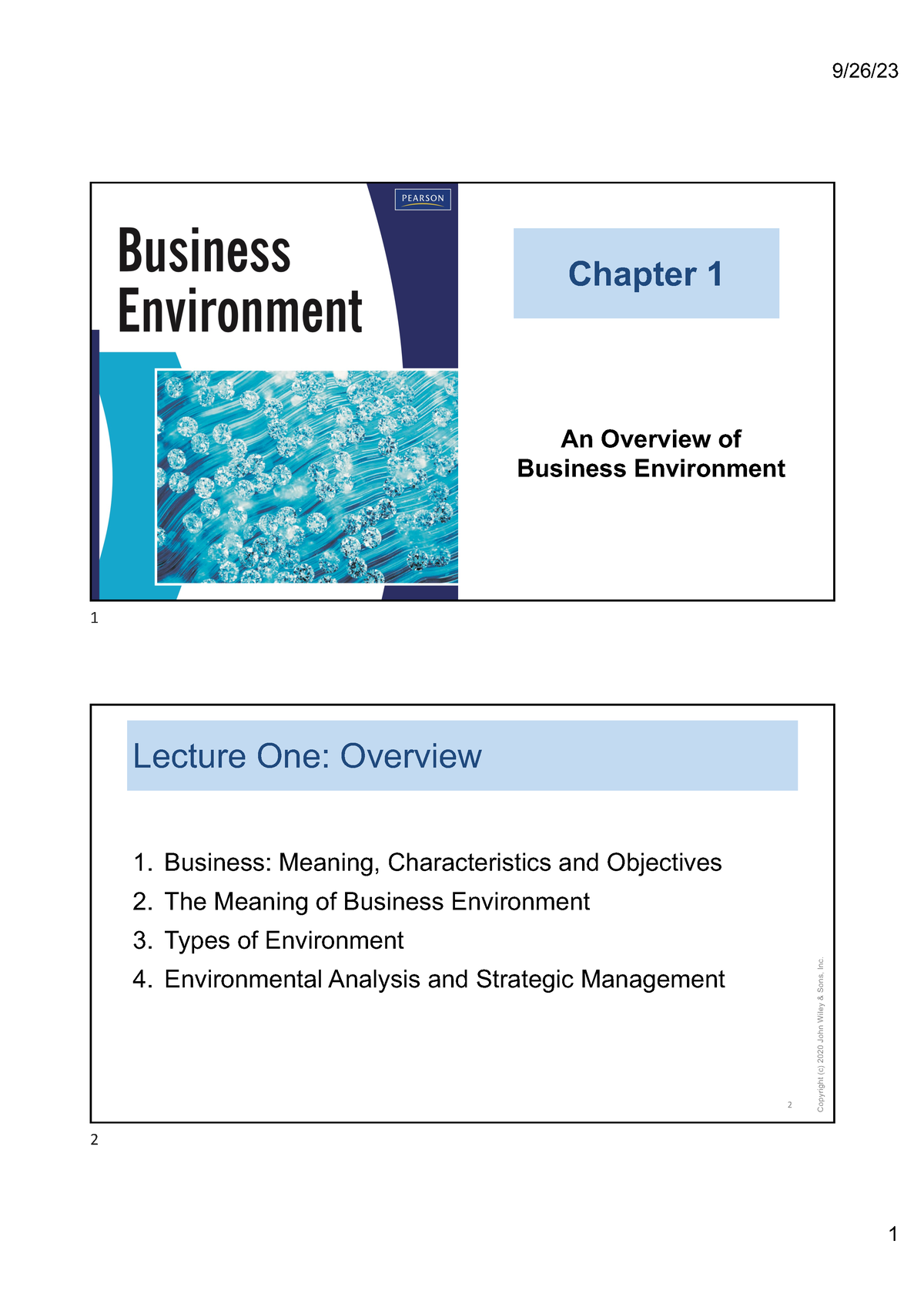 Business Environments - Chapter 1 An Overview Of Business Environment 1 ...