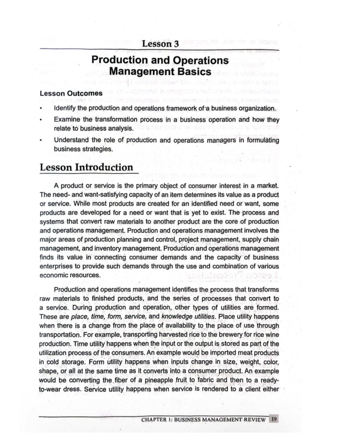 POM POM Lesson 3 Production and Operations Management Basics Lesson