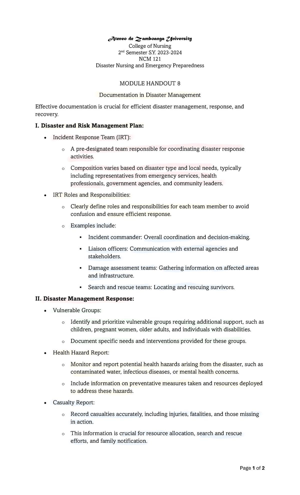 Module- Handout-8 - GOOD LUCK - Page 1 of 2 Ateneo de Zamboanga ...