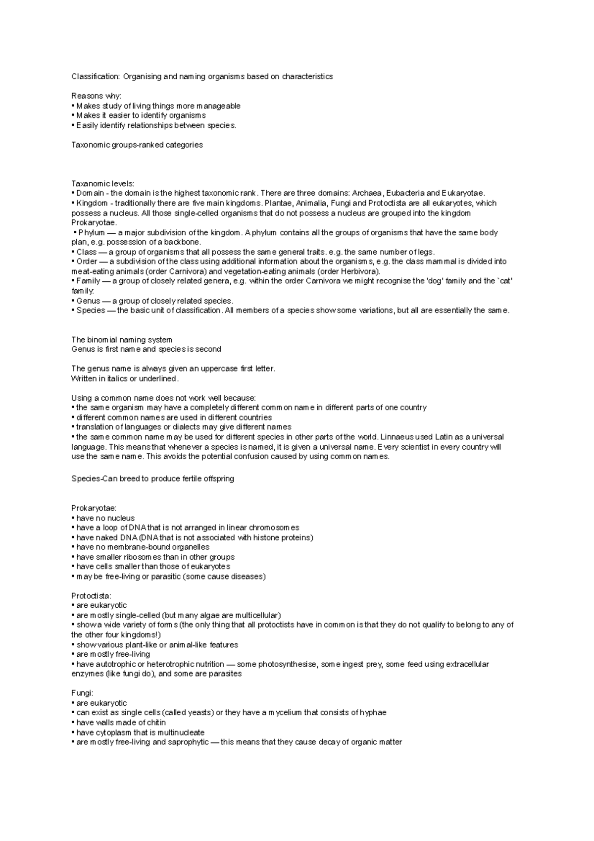 Classification and evolution - Classification: Organising and naming ...