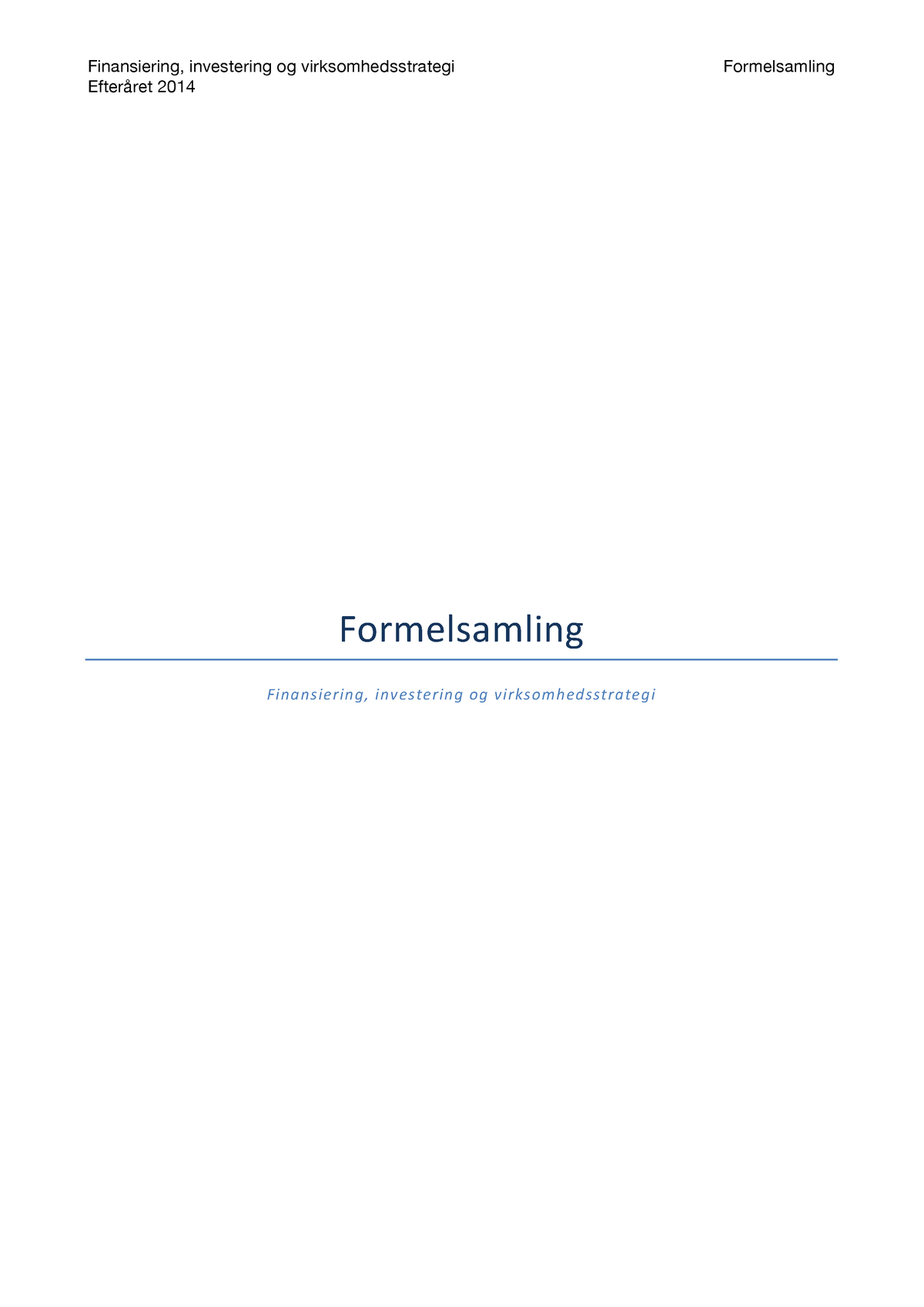 Formelsamling-FIV - Formelsamling Til Kurset Finansiering, Investering ...