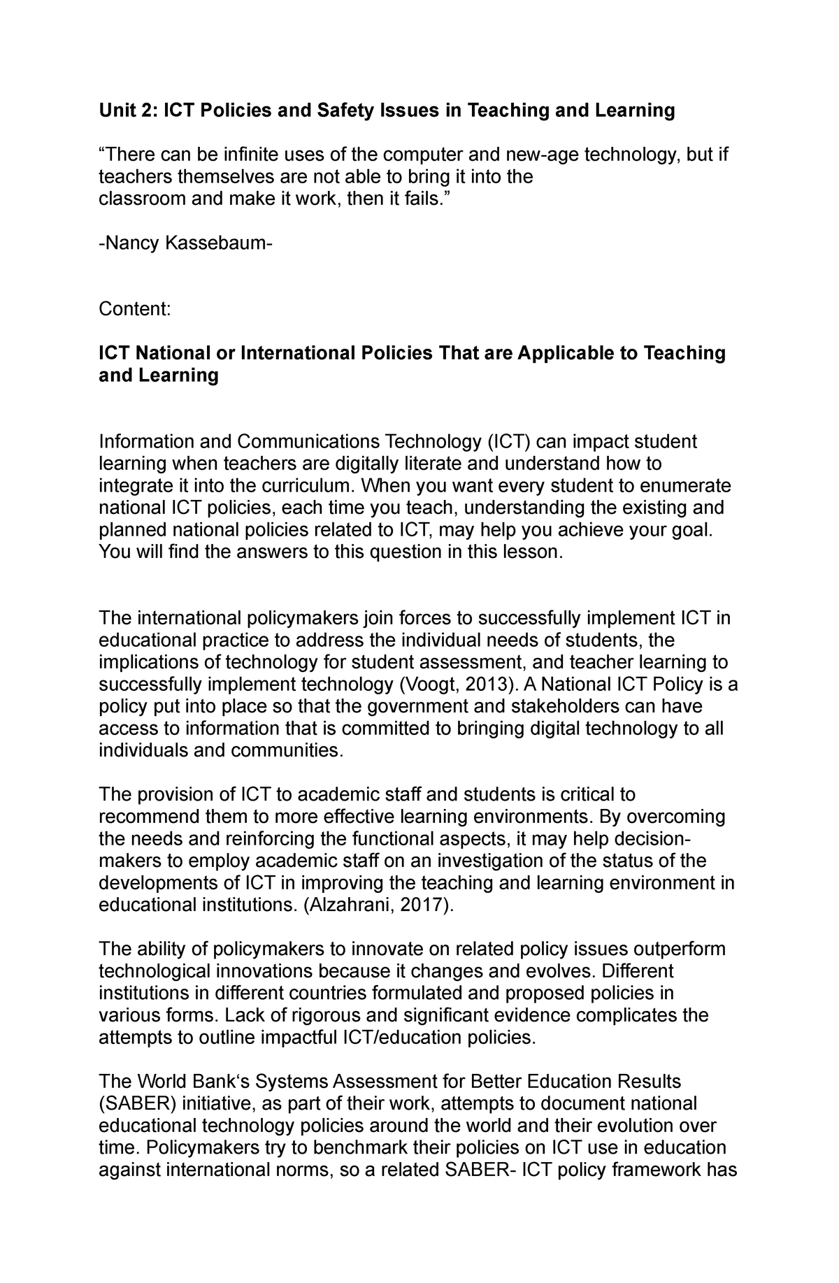 ICT Policies And Safety Issues In Teaching And Learning Social 