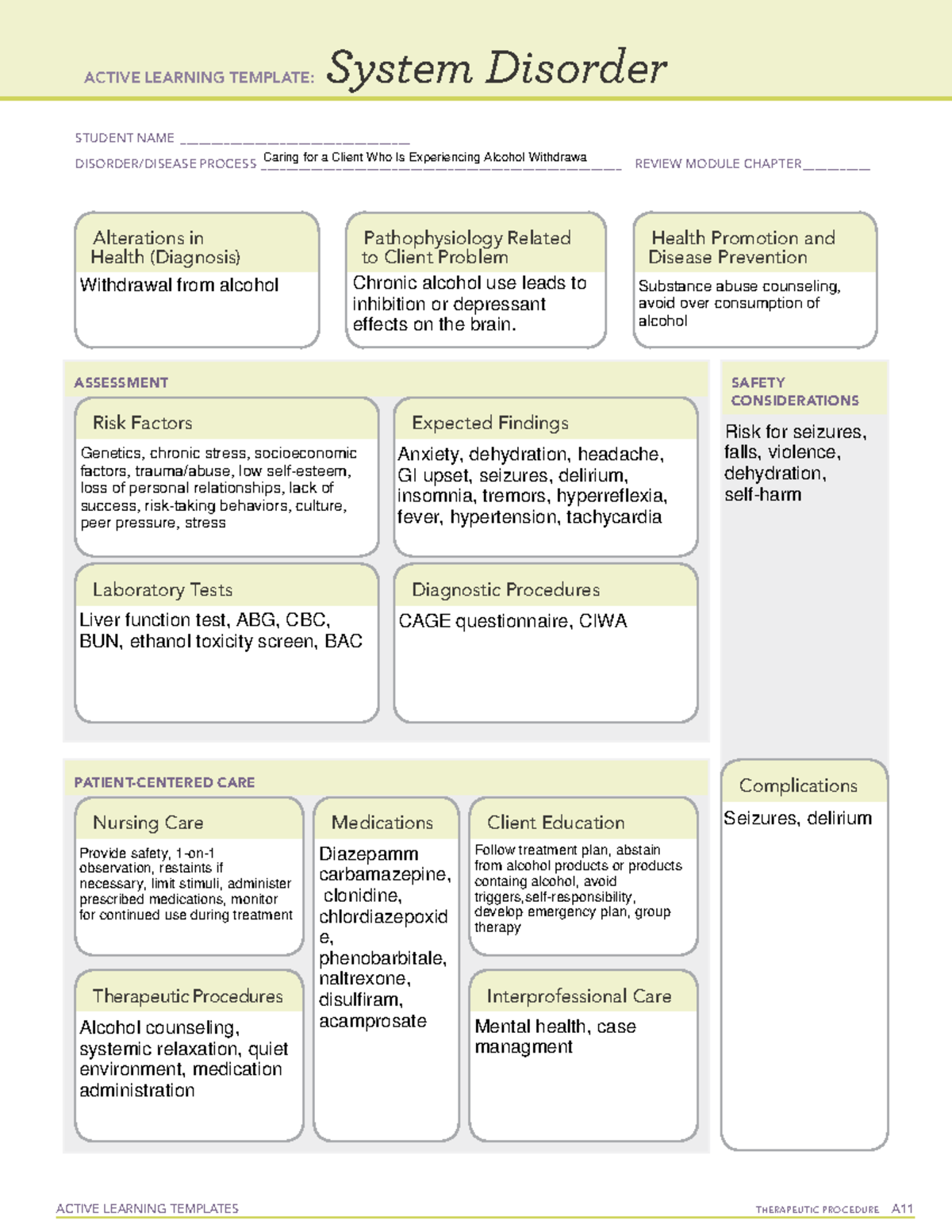 Caring for a Client Who Is Experiencing Alcohol Withdrawa - ACTIVE ...