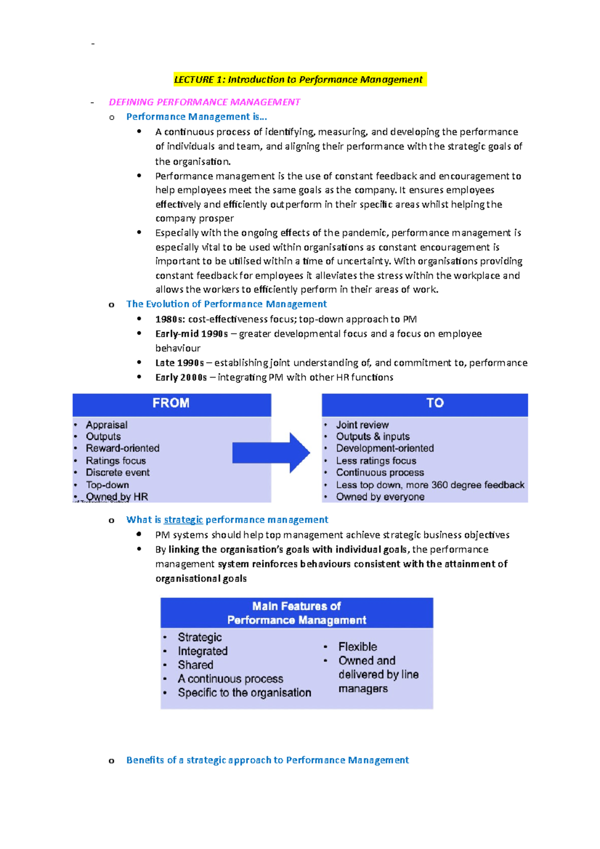 Managing Strategic Performance Lectures - LECTURE 1: Introduction To ...