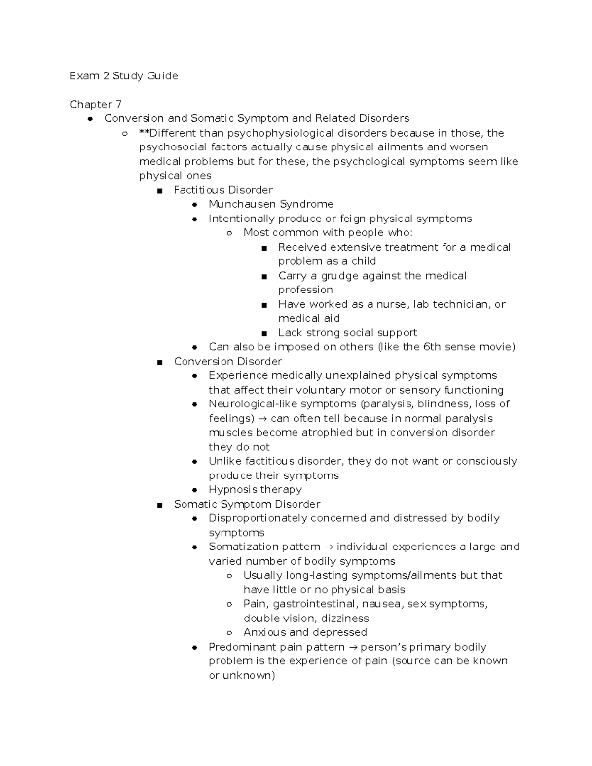 Exam 2 Study Guide - Exam 2 Study Guide Chapter 7 Conversion and ...