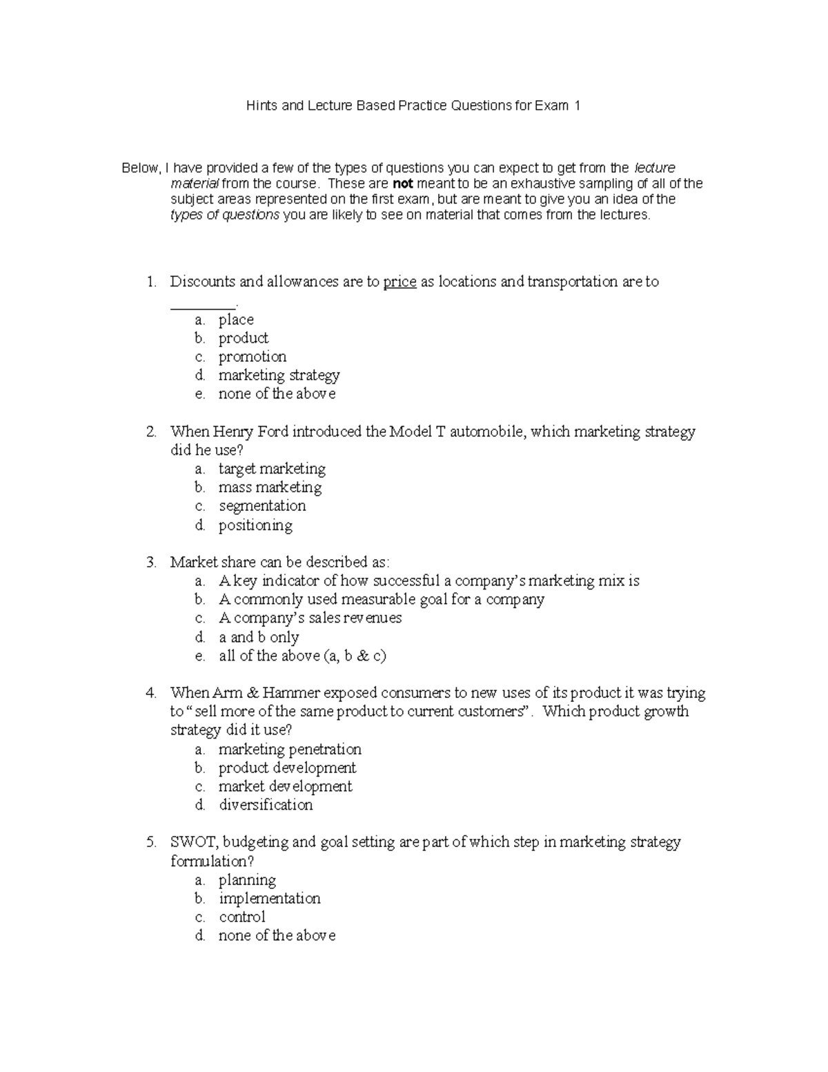 MGM301-Exam1 - Hints And Lecture Based Practice Questions For Exam 1 16 ...