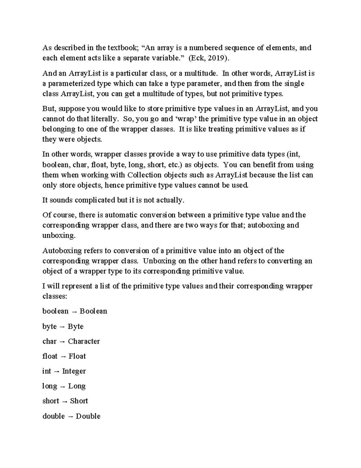 DISC 7 CS 2 1102 - discussion post unit 7 - As described in the ...