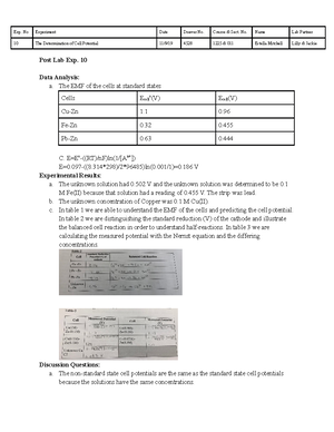 Prelab general format with notes-1 - Determination of sugar content ...