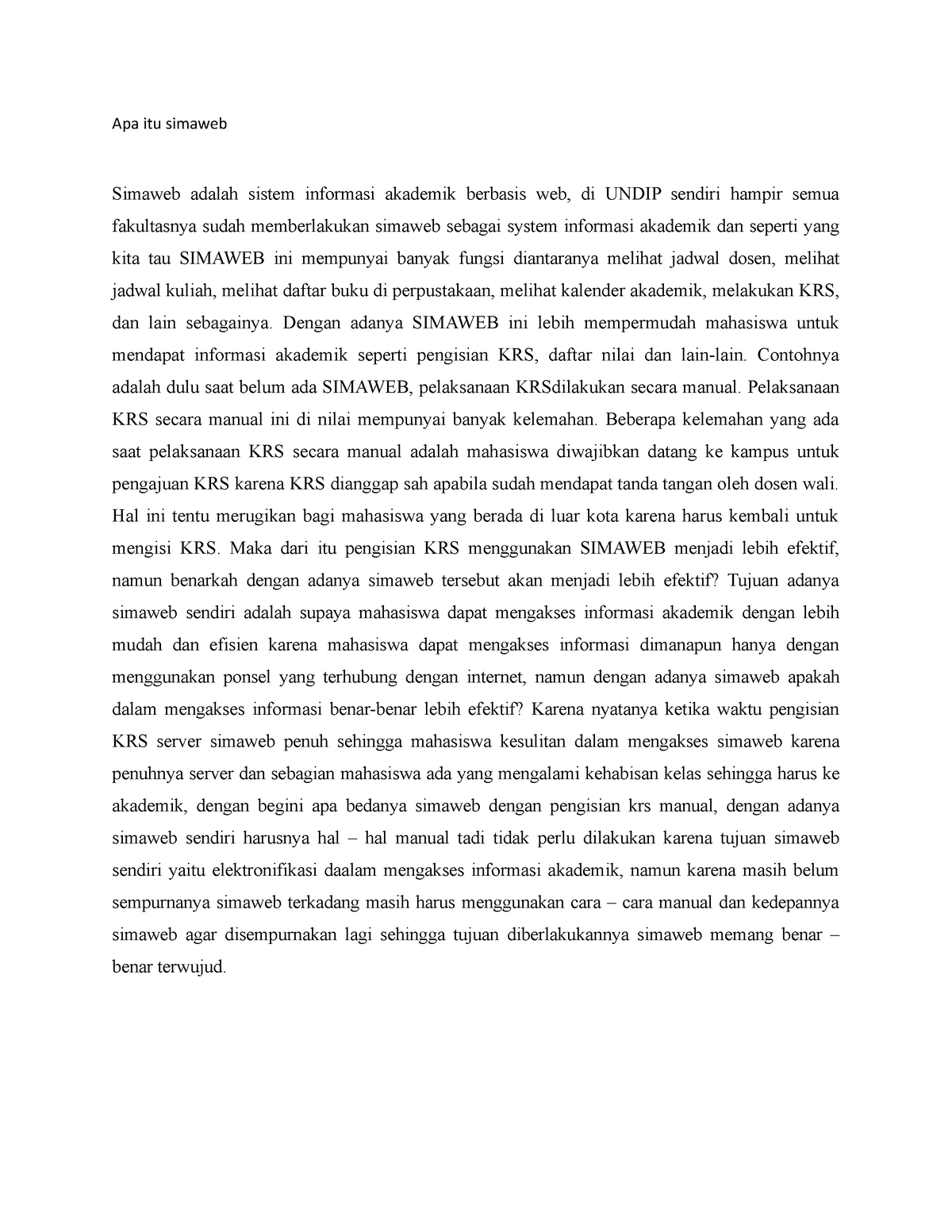 contoh essay ppkb ui sistem informasi