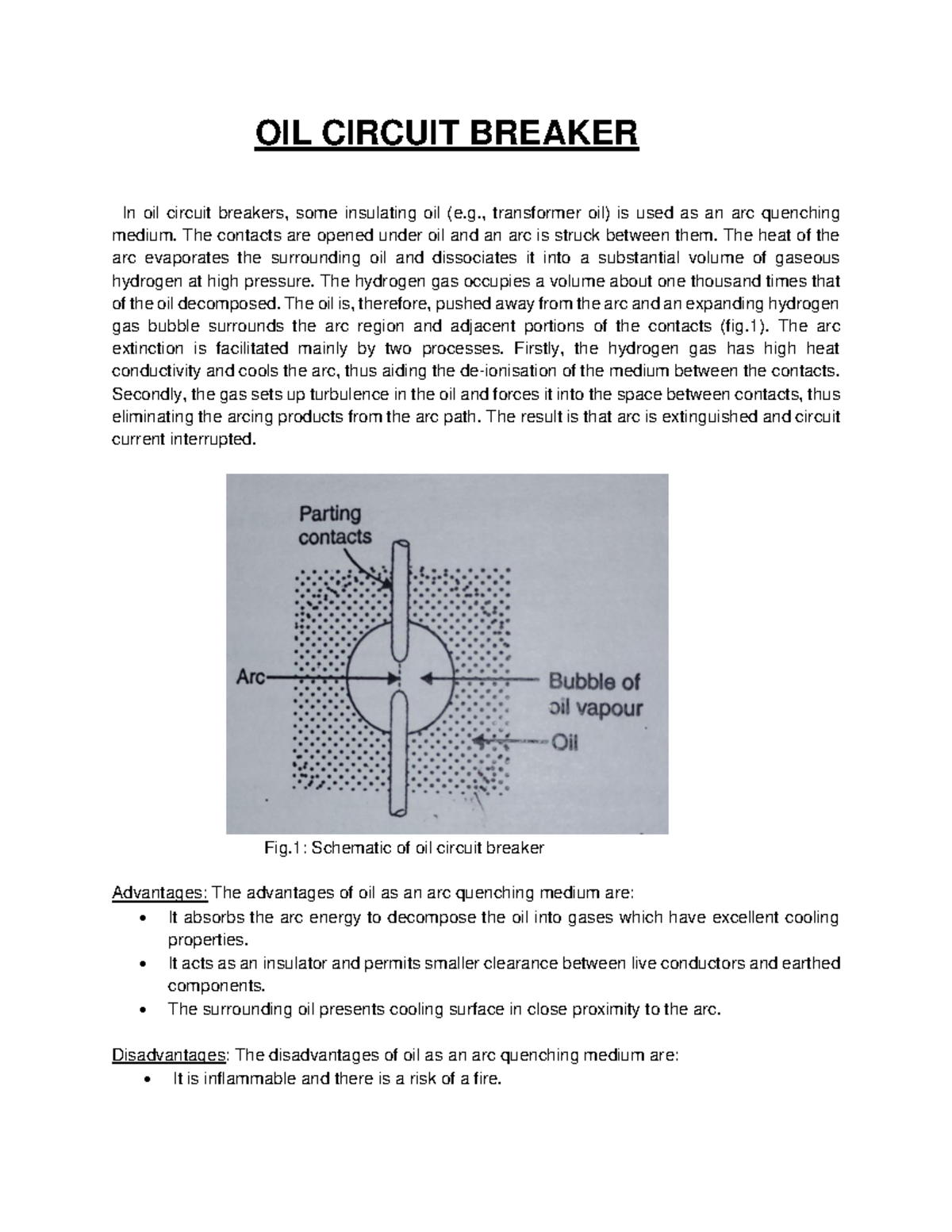 Oil Circuit Breaker - OIL CIRCUIT BREAKER In Oil Circuit Breakers, Some ...