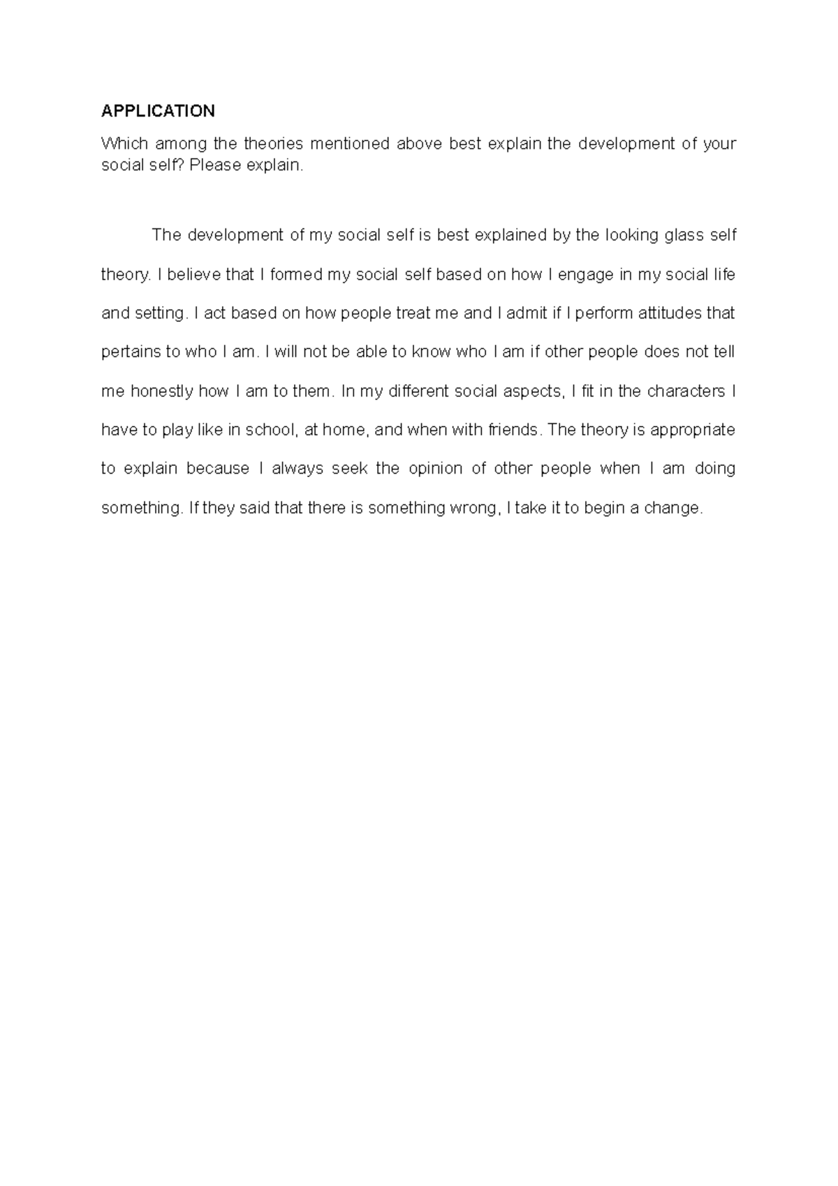 ApplicationJRRG UTS APPLICATION Which among the theories mentioned