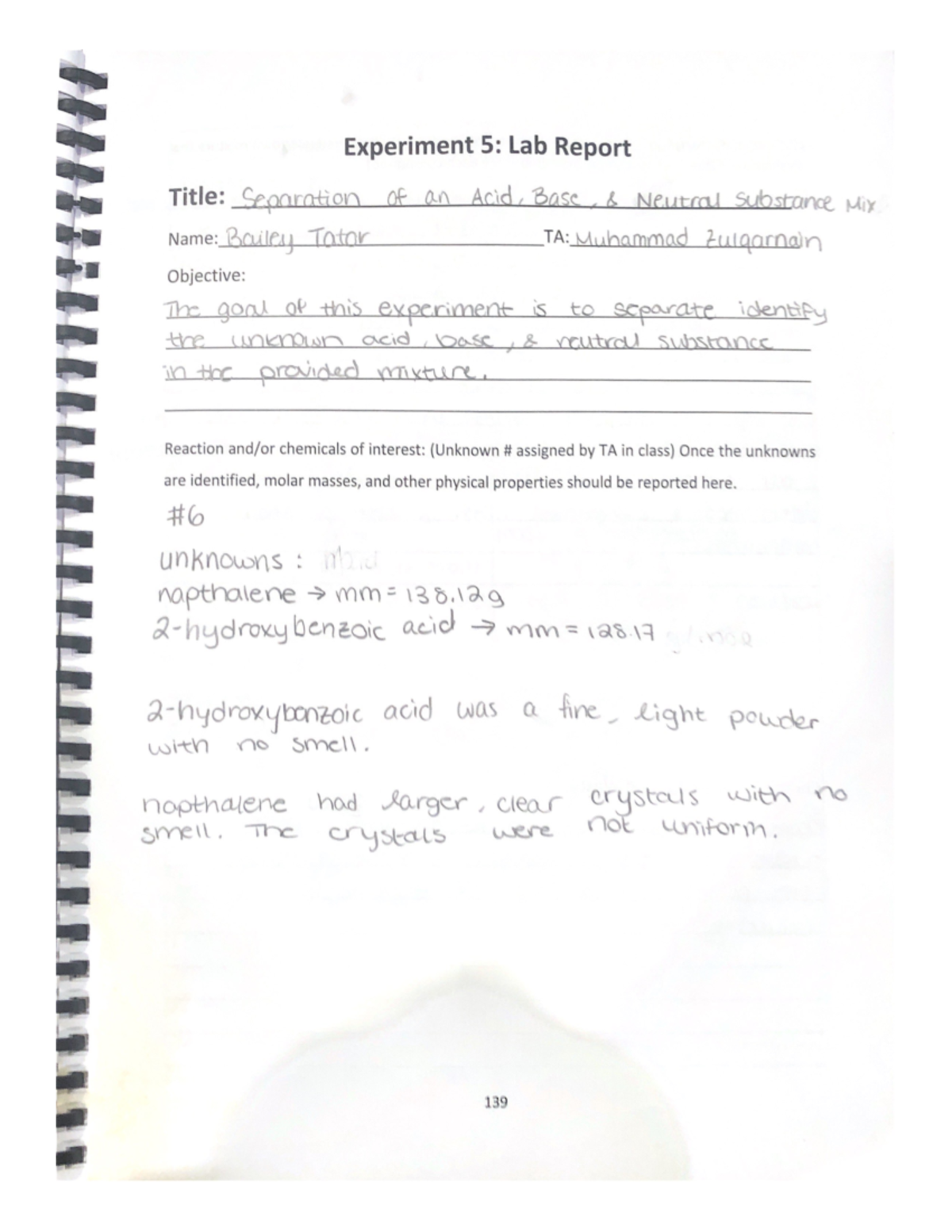 Experiment 5 Lab Report Achm 220 Studocu Experiment 5 Lab Report Achm 220 Studocu
