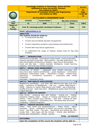 BDA Lab Record,assignments - CCS334 BIG DATA ANALYTICS LABORATORY LIST ...