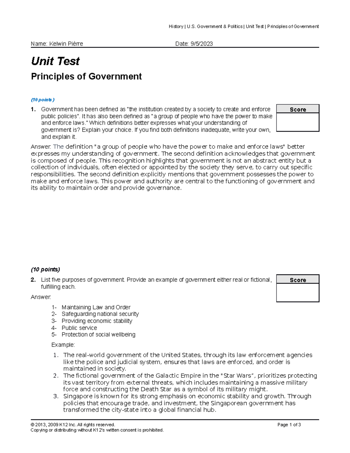 Unit Test. Part 2 - U.S. History Exam Notes And Answers - History | U ...