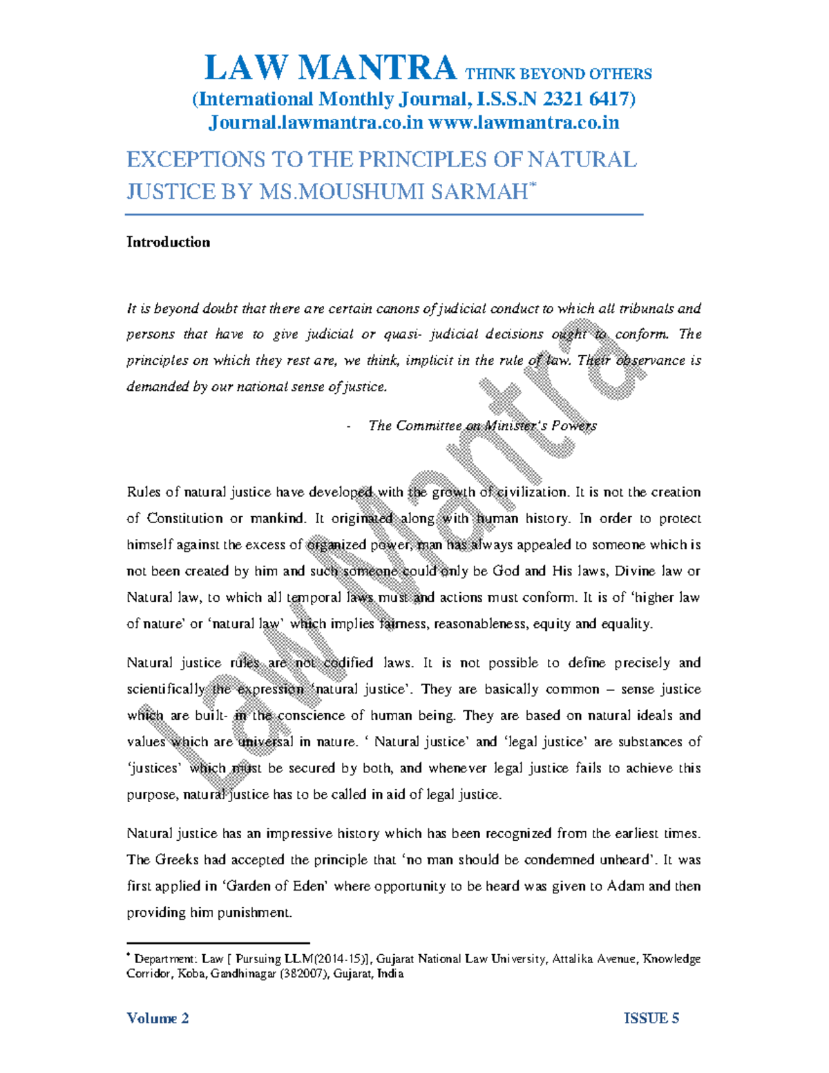 Exception to Nemo Judex in Causa Sua - (International Monthly Journal ...