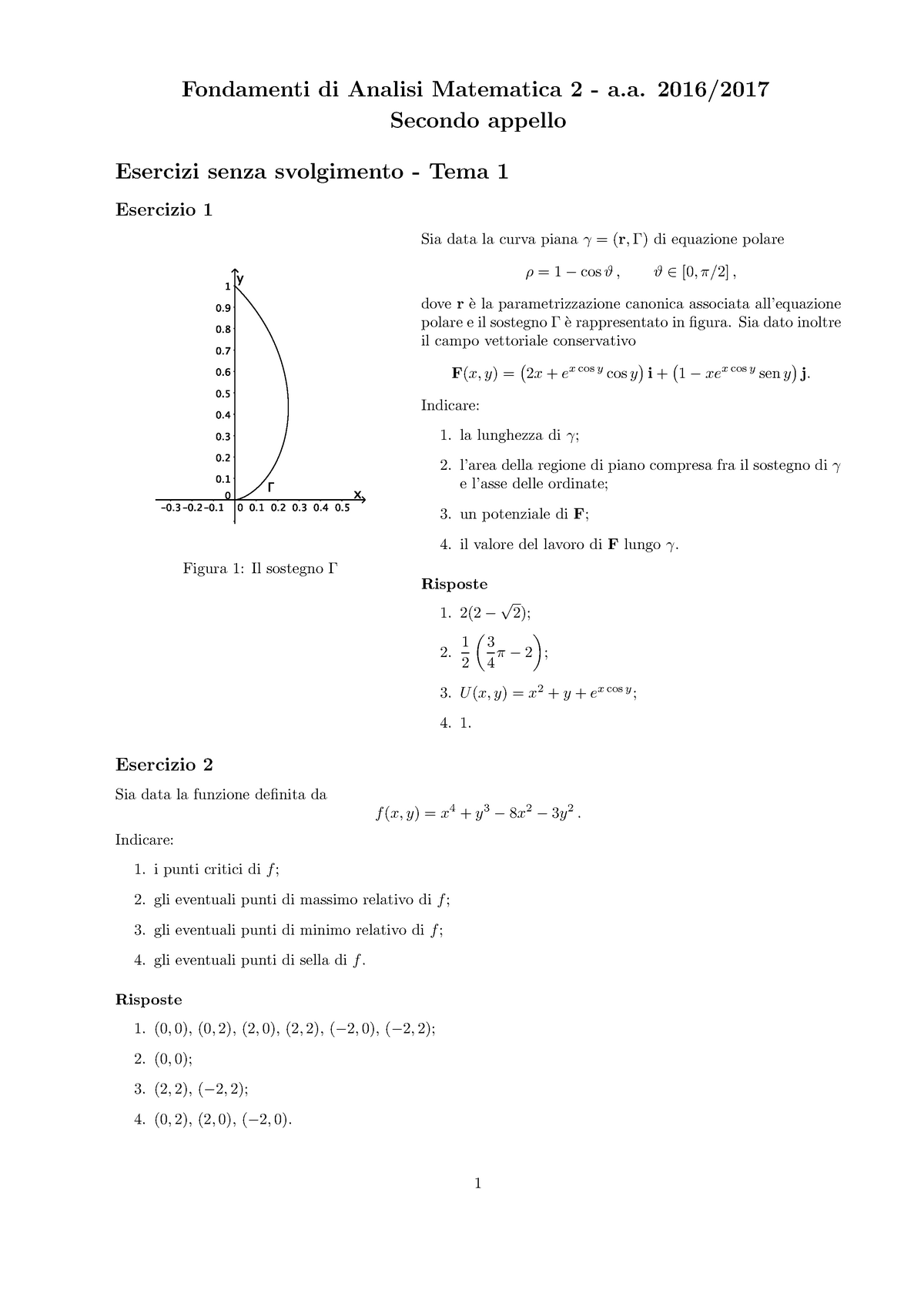 Fondamenti Di Analisi Matematica 2 - A.a. 2016-2017 B - Fondamenti Di ...