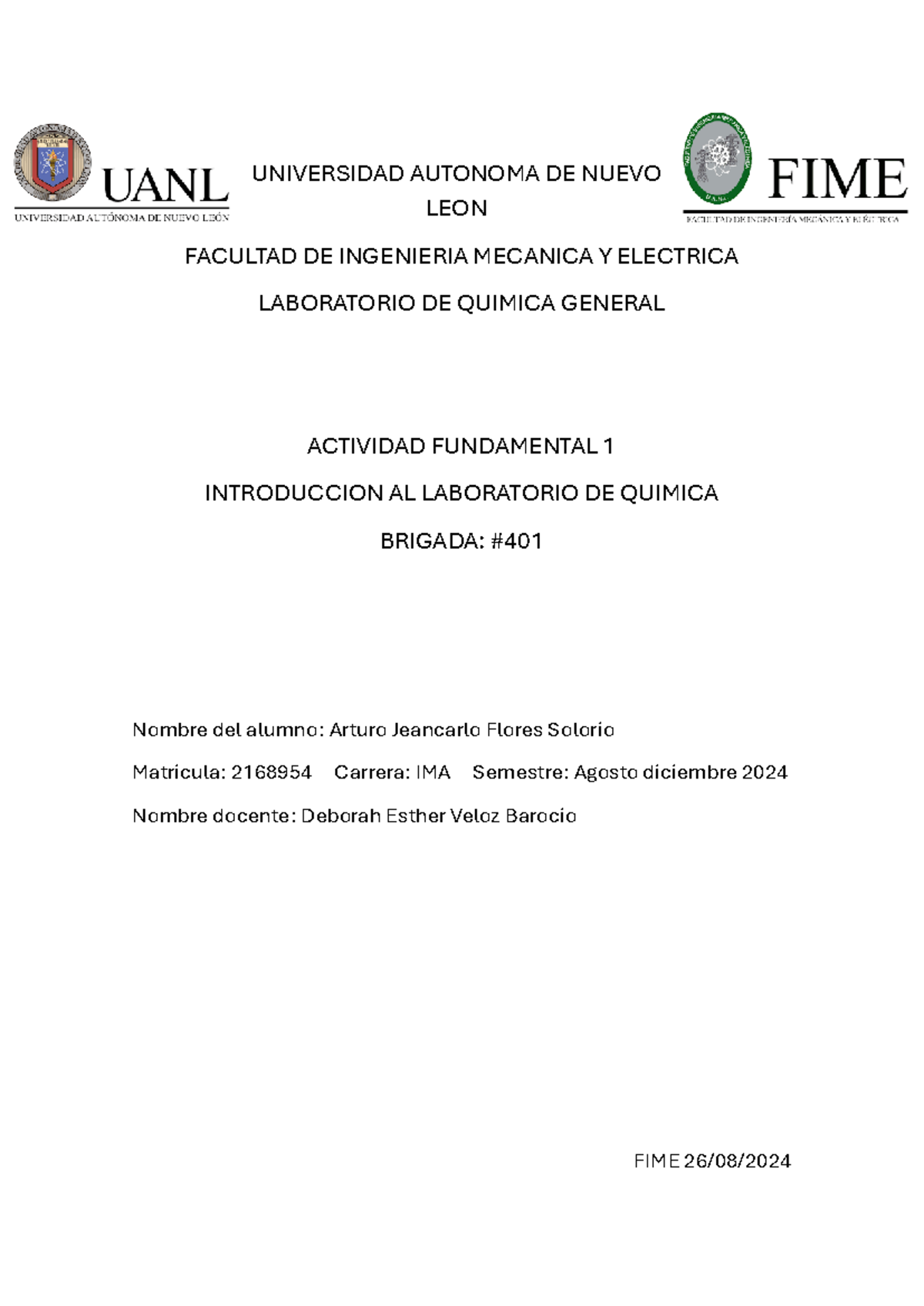 Actividad Fundamental 1 - UNIVERSIDAD AUTONOMA DE NUEVO LEON FACULTAD ...