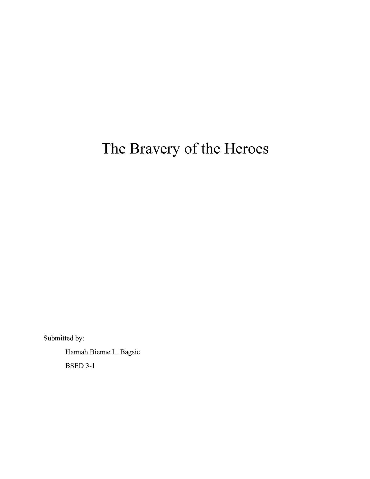 essay titles about bravery