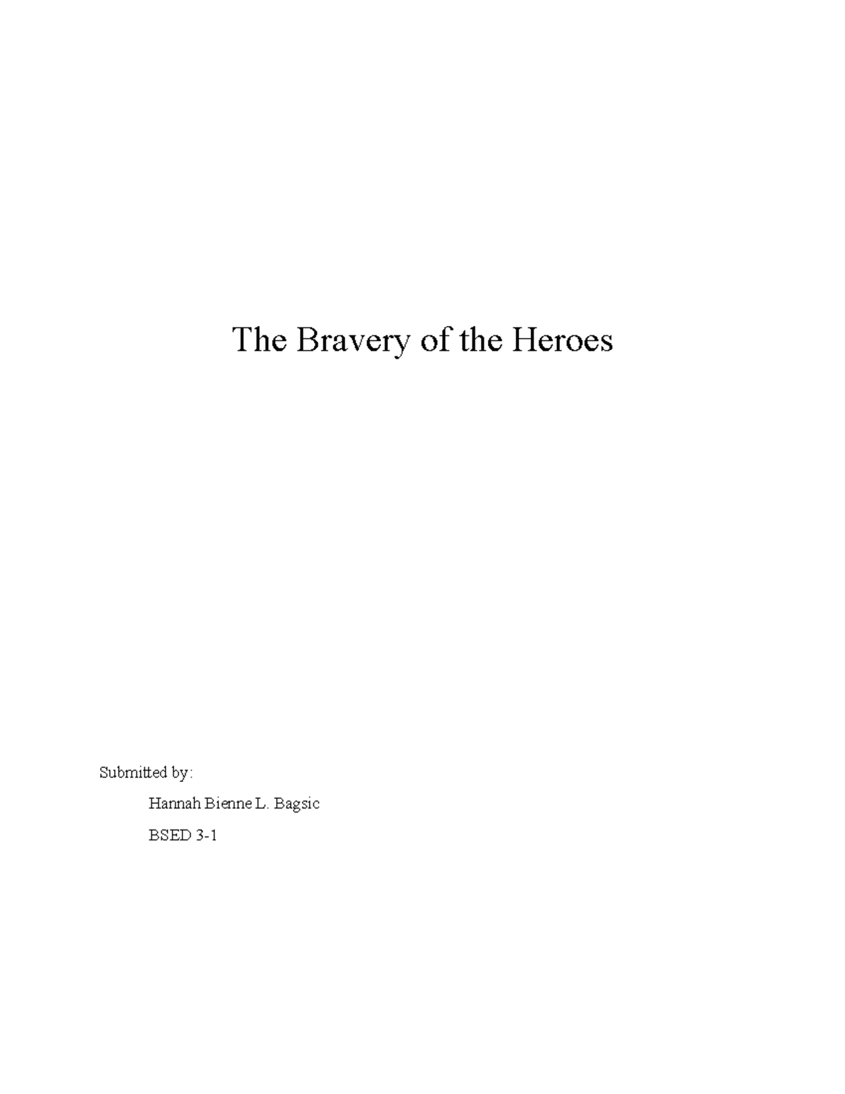 essay titles about bravery