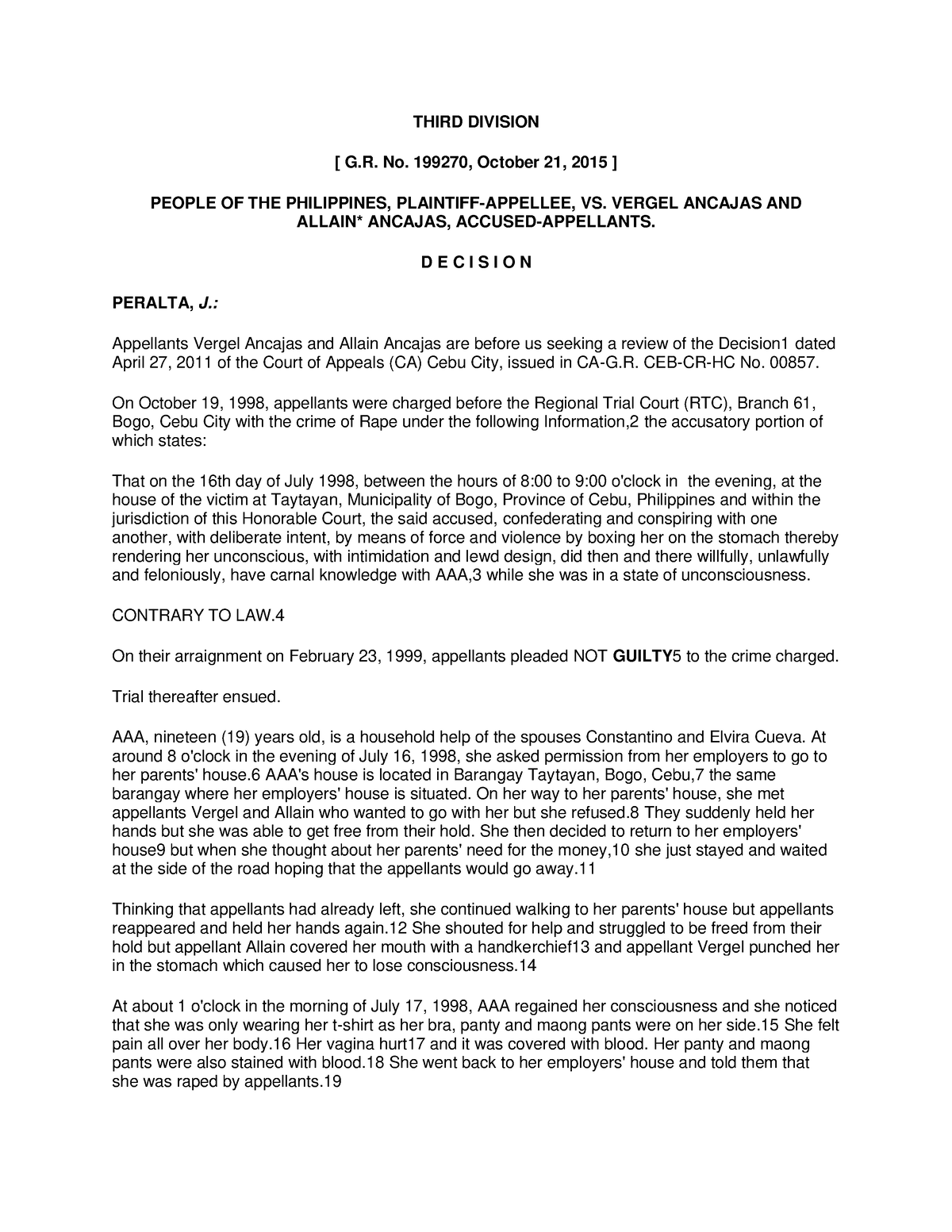 People v. Ancajas, G.R. No. 199270, October 21, 2015 - THIRD DIVISION ...