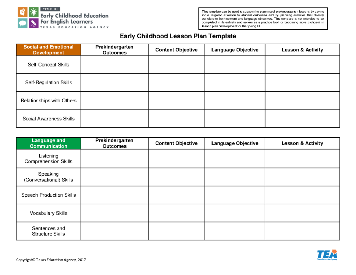 266 Early Childhood Lesson Plan Template 9 6 17 - more targeted ...