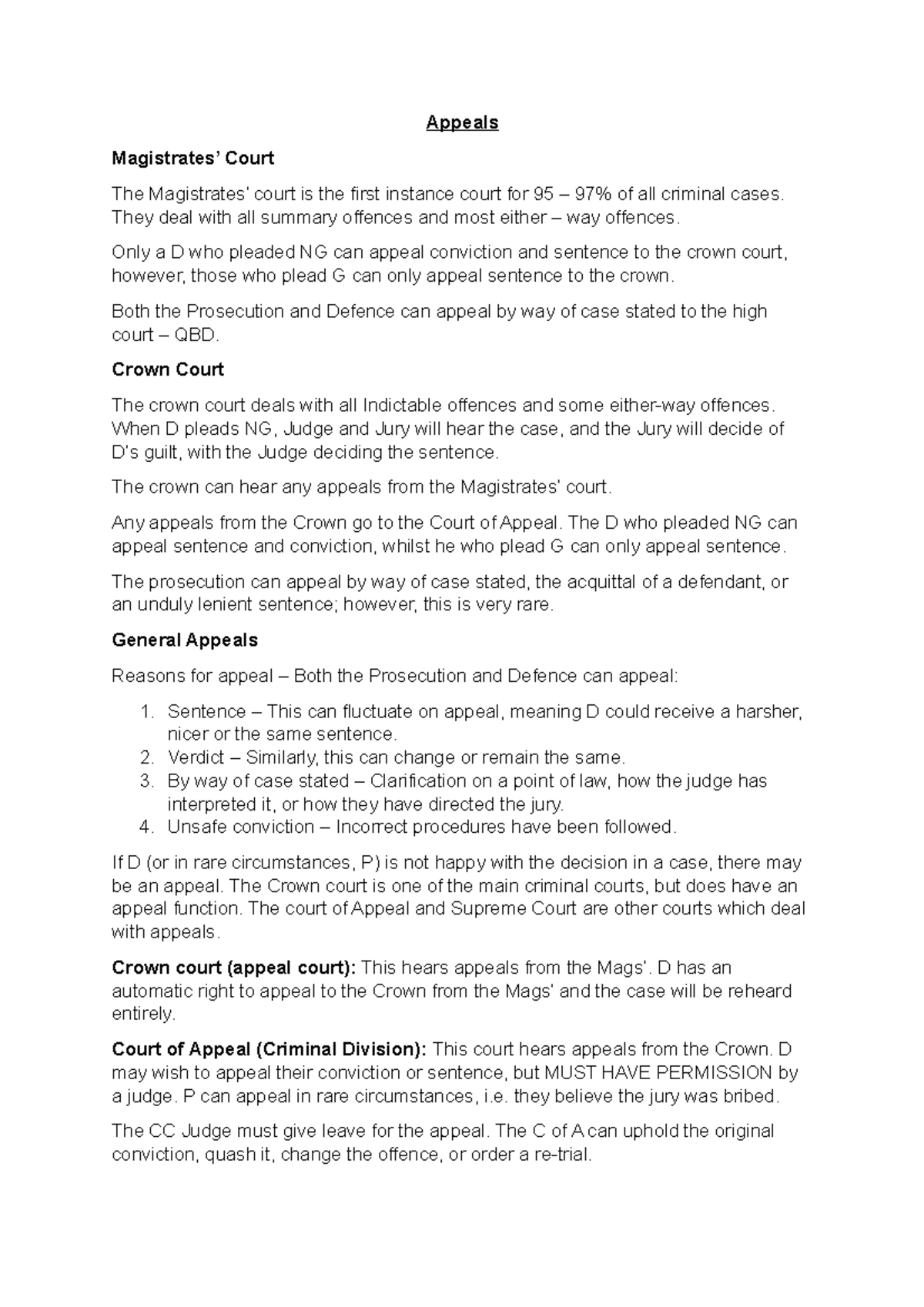 Appeals - Appeals Magistrates’ Court The Magistrates’ court is the ...