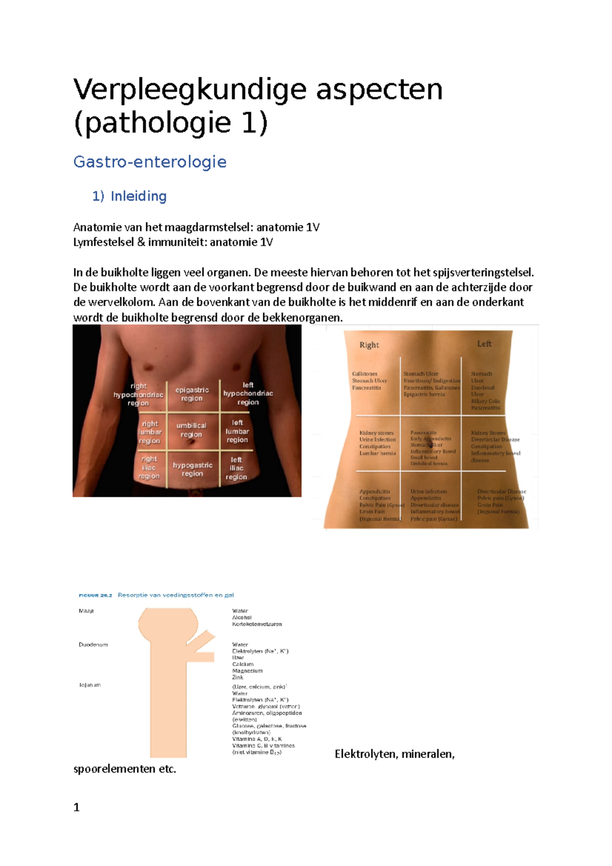 Gastro-entero - Pathologie 1 Gastro-enterologie Vpk Aspecten ...